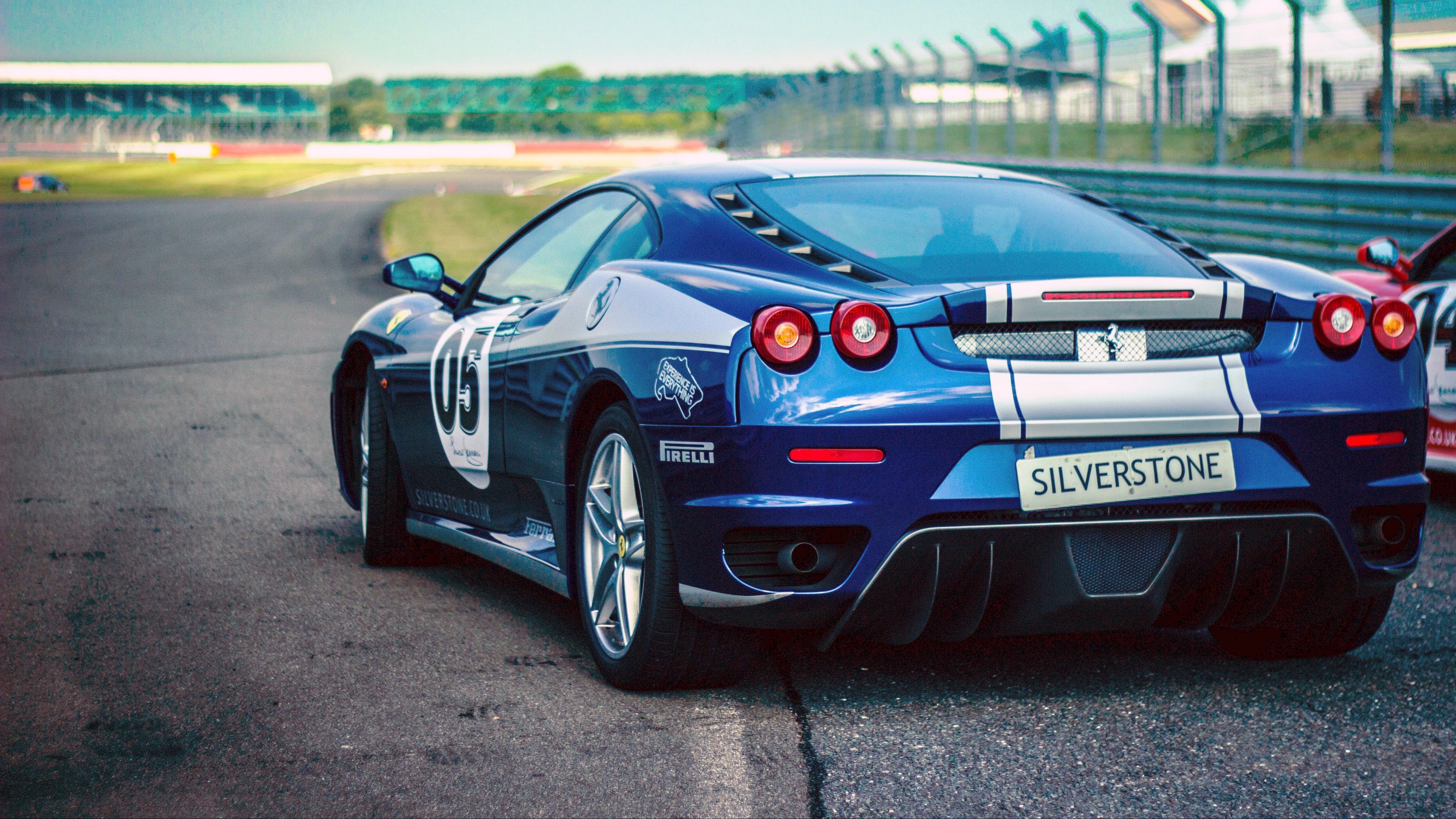 Blue Ferrari 430 Scuderia at Silverstone HD Wallpaper