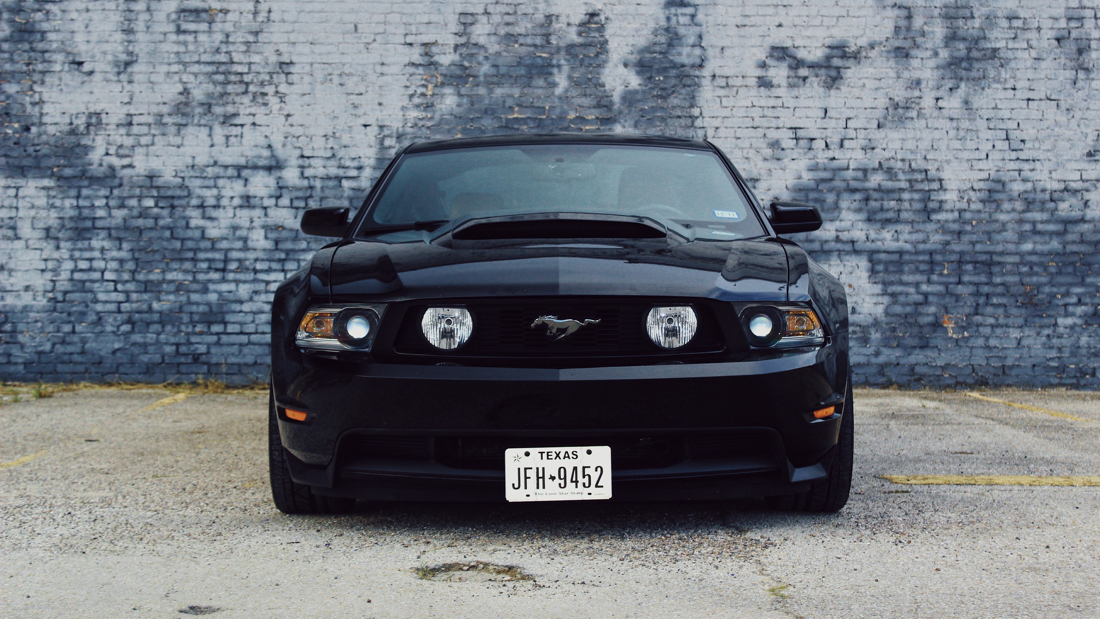 Black Ford Mustang from Texas 4K HD Wallpaper