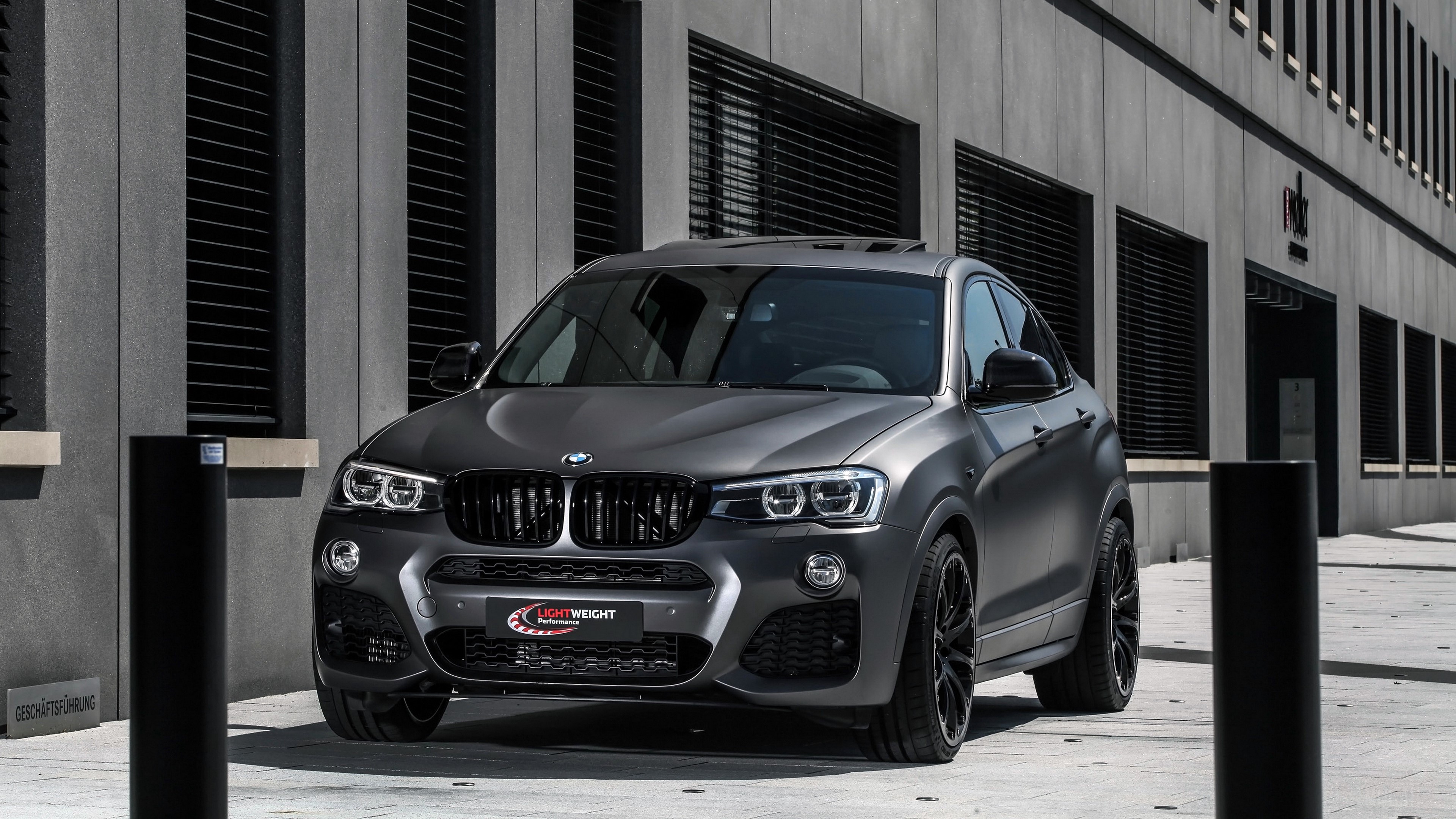 Matte Gray BMW X4 F26 Front View 4K HD Wallpaper