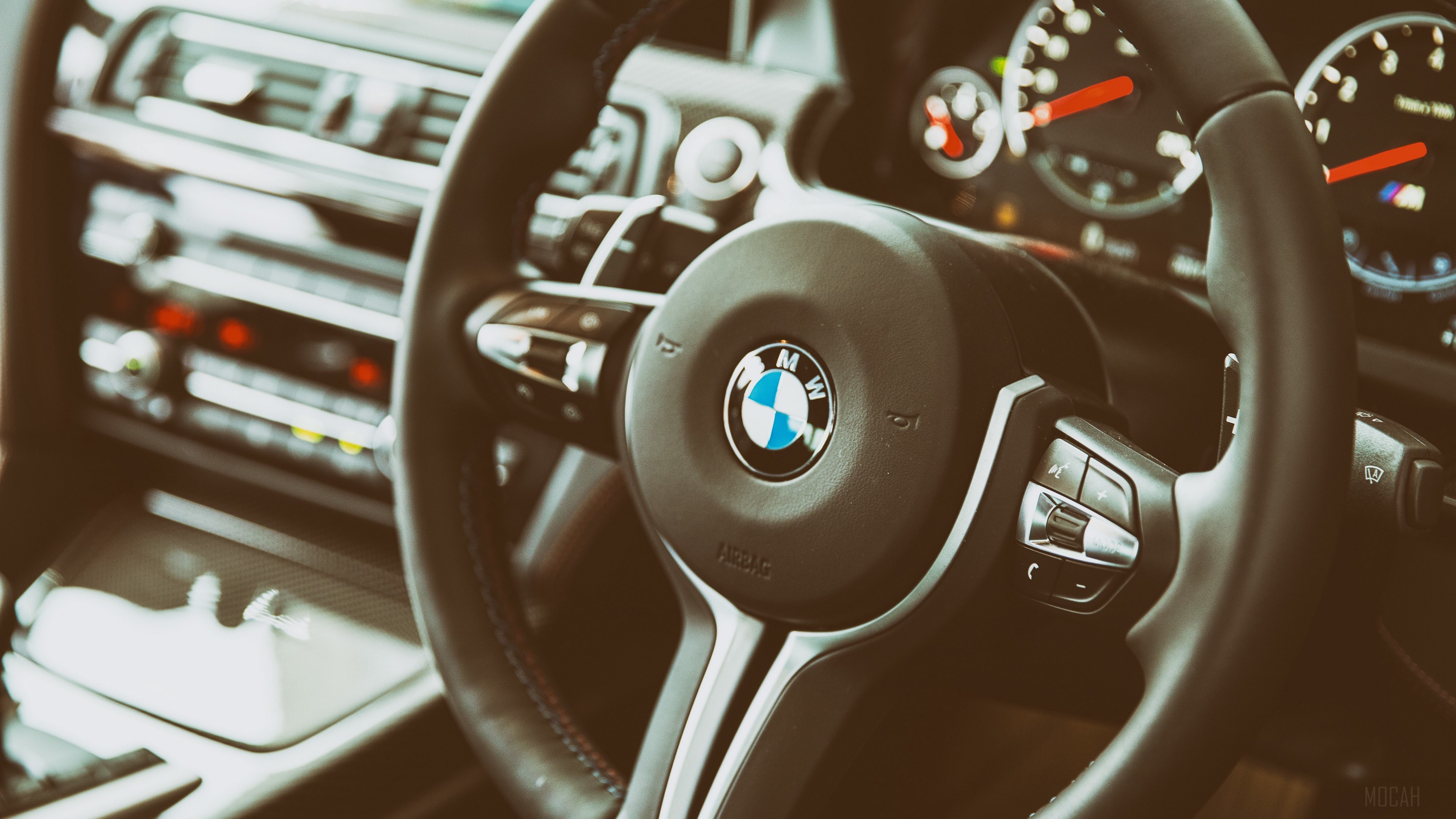 BMW M6 Steering Wheel Interior 4K HD Wallpaper