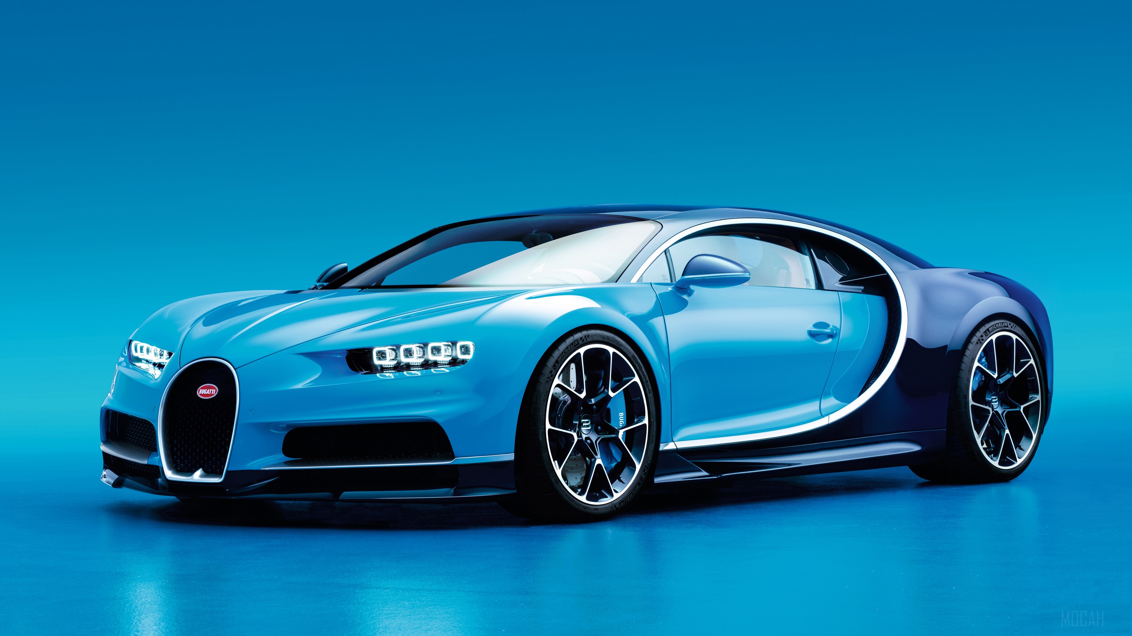 Bugatti Chiron Side View in Blue 4K HD Wallpaper