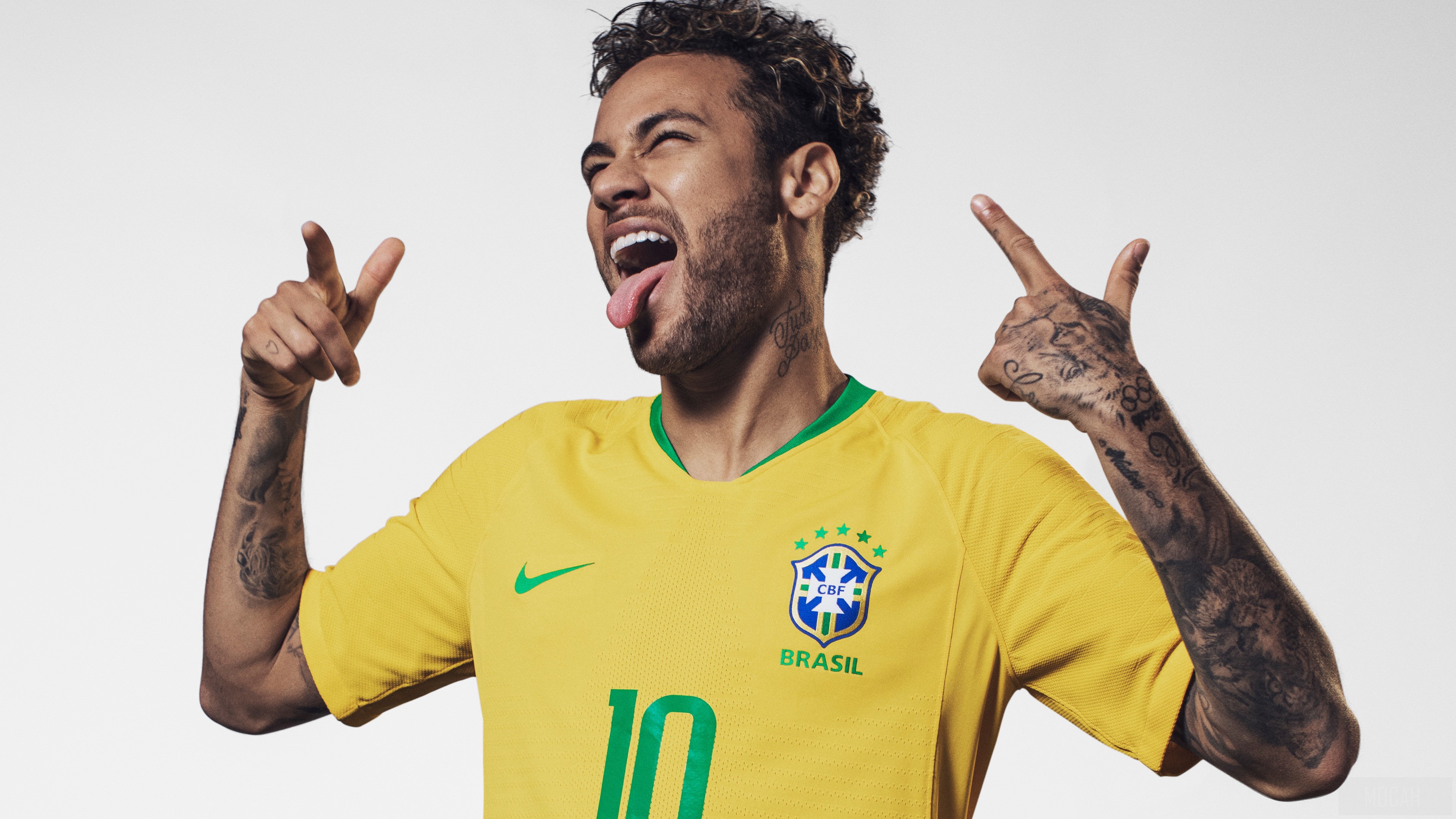 Neymar Jr. wearing Brazil national football team jersey HD Wallpaper