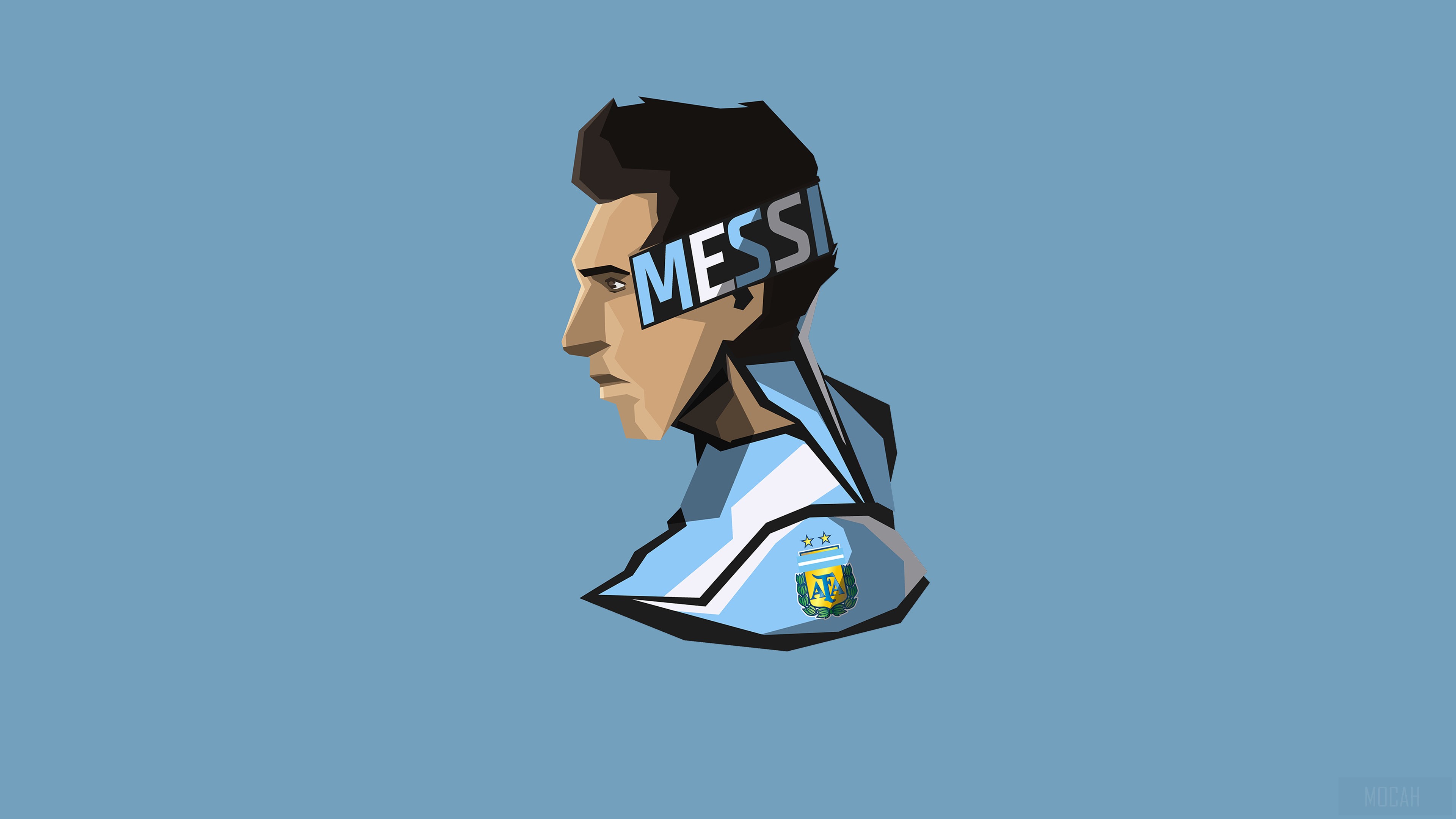 Lionel Messi from Argentina Minimalism 4K HD Wallpaper