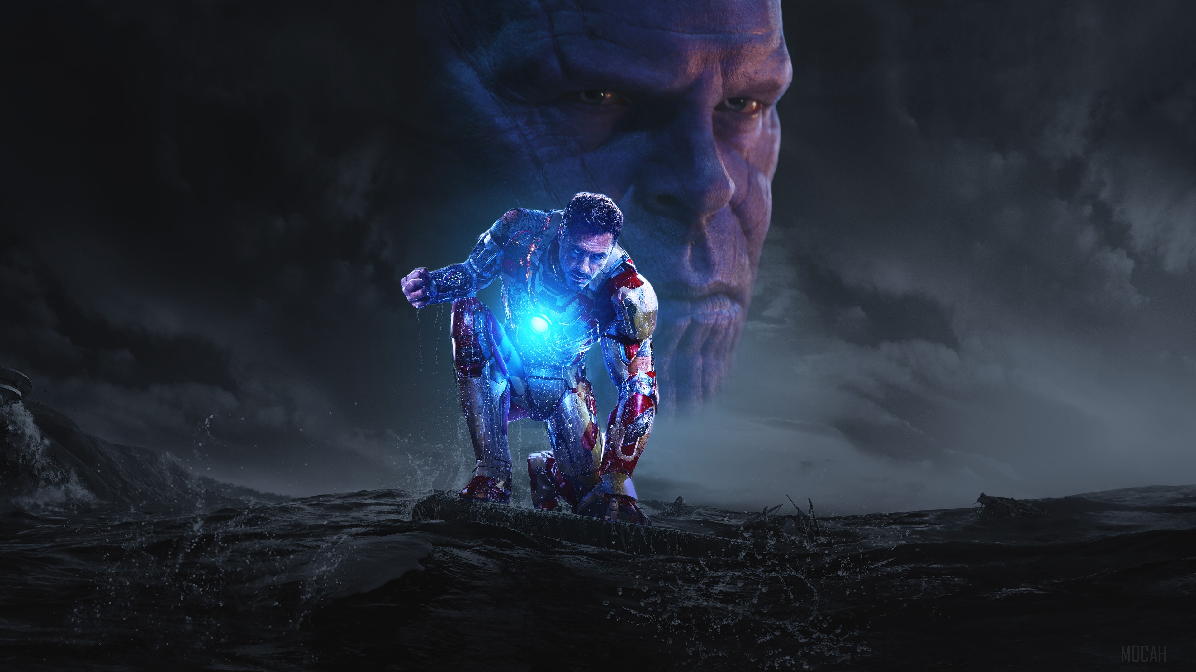 Iron Man and Thanos from Avengers Infinity War 4K HD Wallpaper
