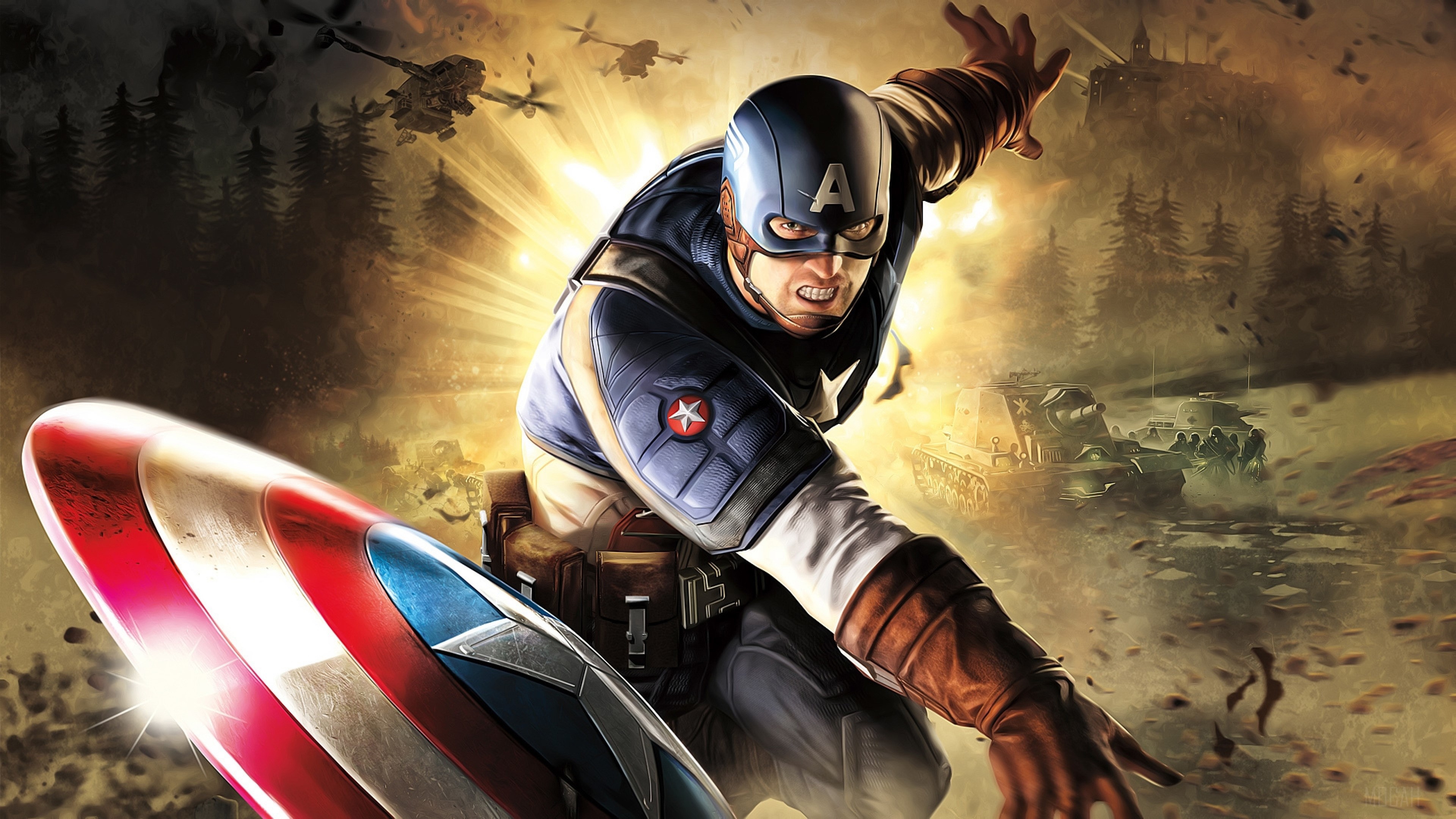 Captain America Artwork HD Wallpaper