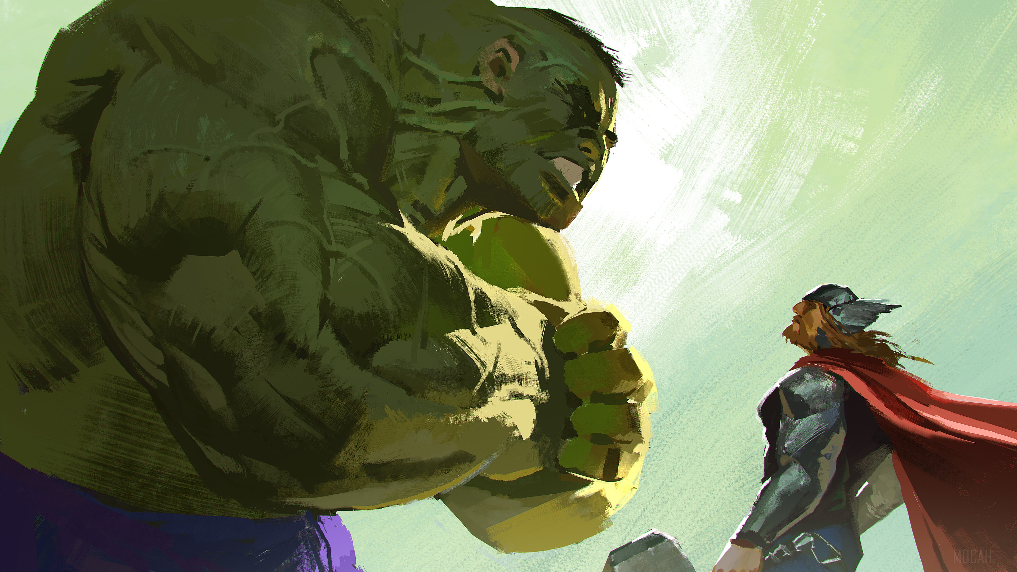 Thor vs. Hulk Artwork 4K HD Wallpaper