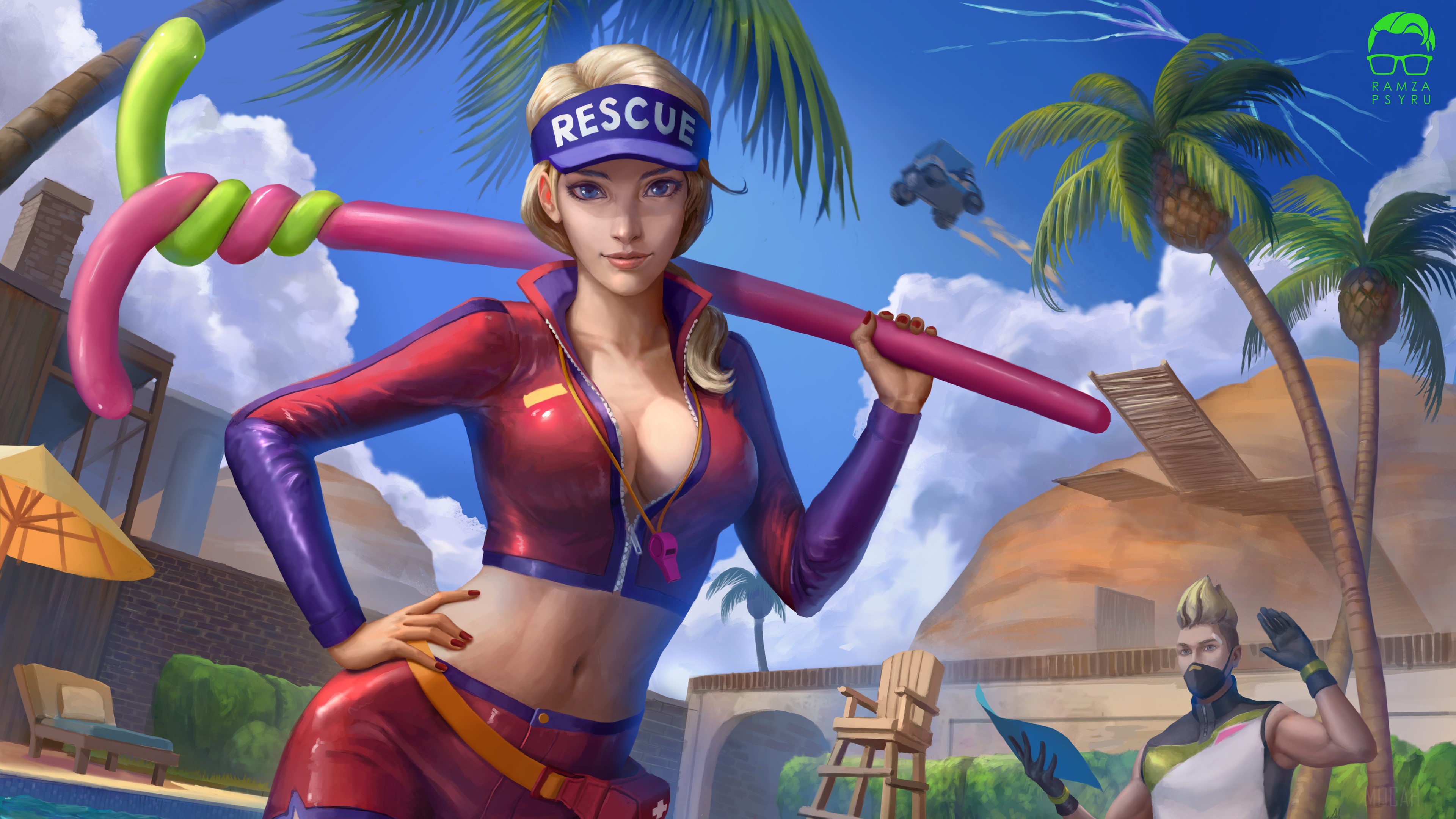 Lifeguard character from Fortnite Battle Royale 4K HD Wallpaper