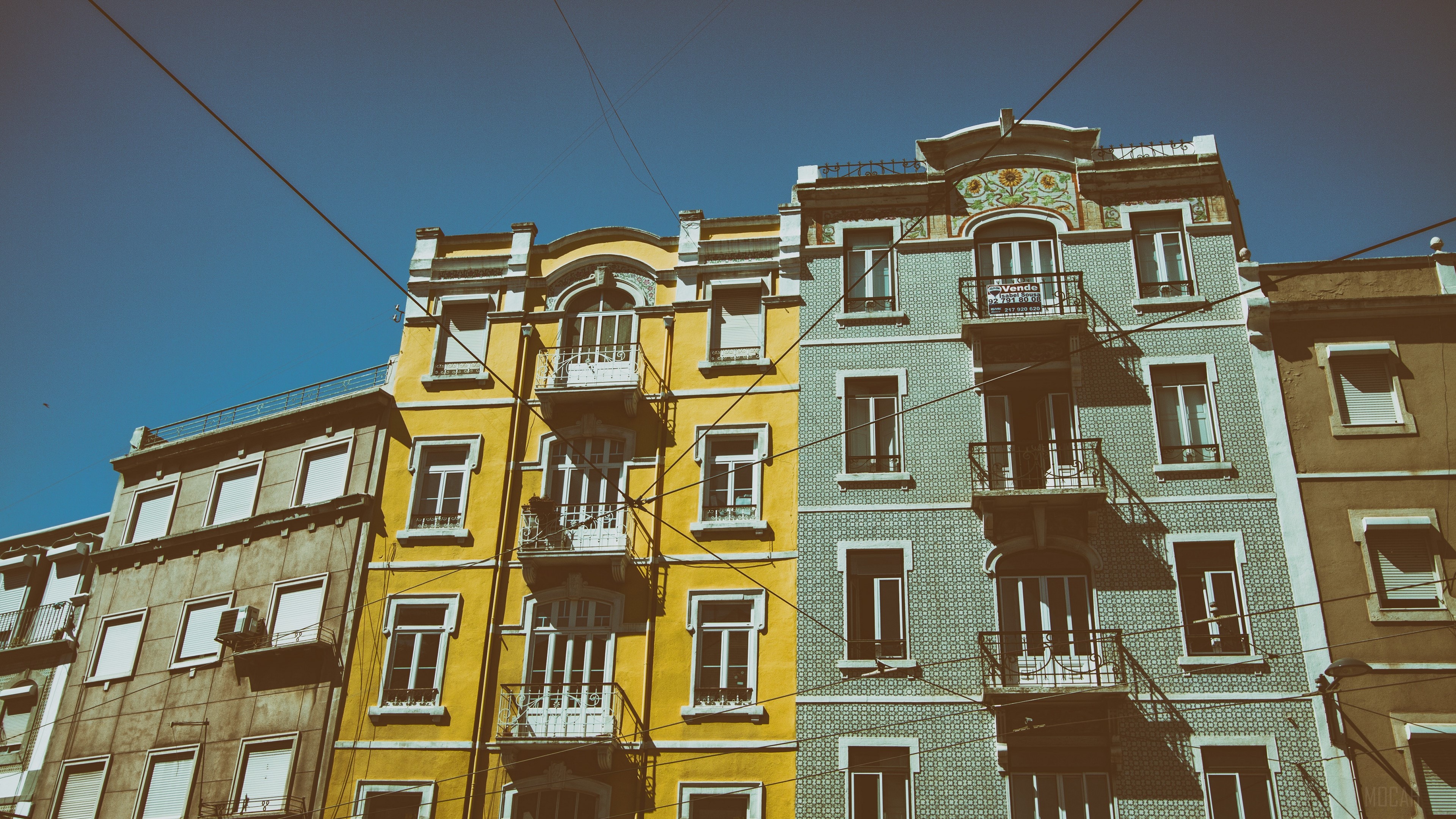 Colorful Buildings in Lisbon Portugal 4K HD Wallpaper