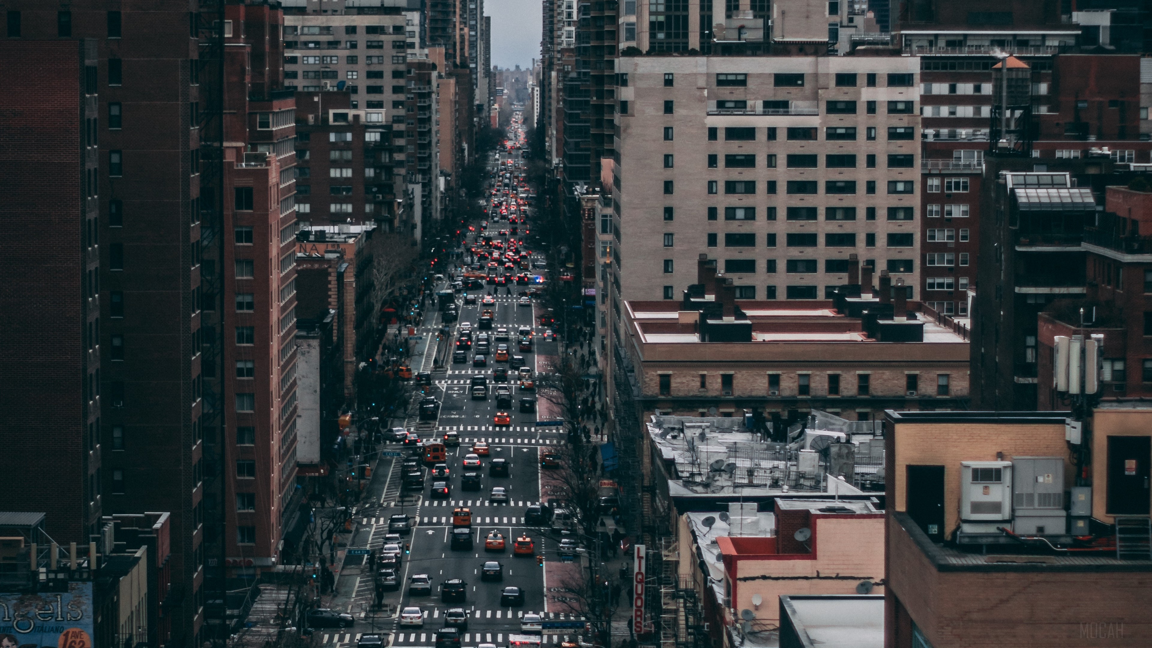 Cityscape with traffic and skyscrapers 4K HD Wallpaper