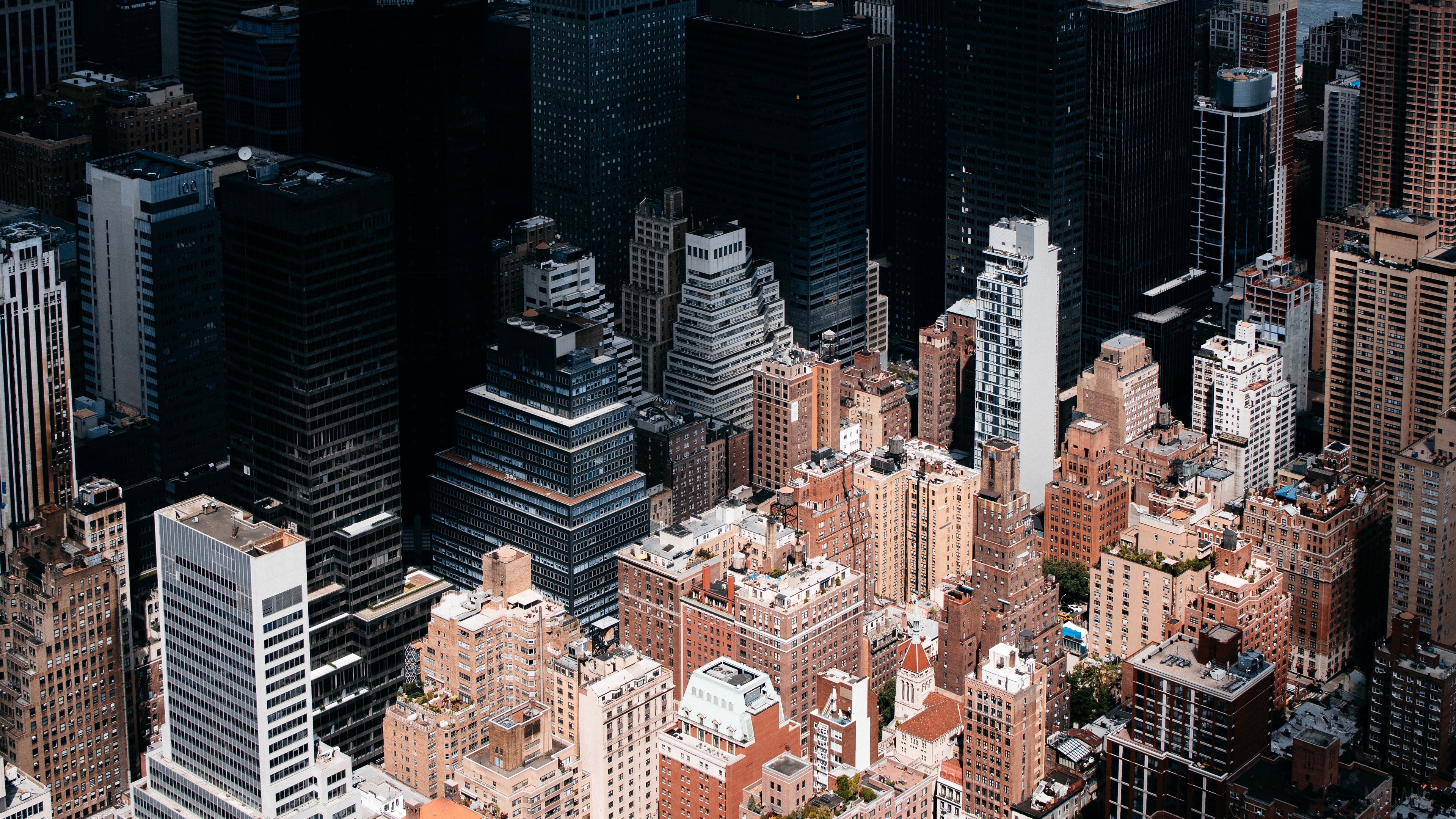 New York City skyscrapers from a top view in 4K HD Wallpaper