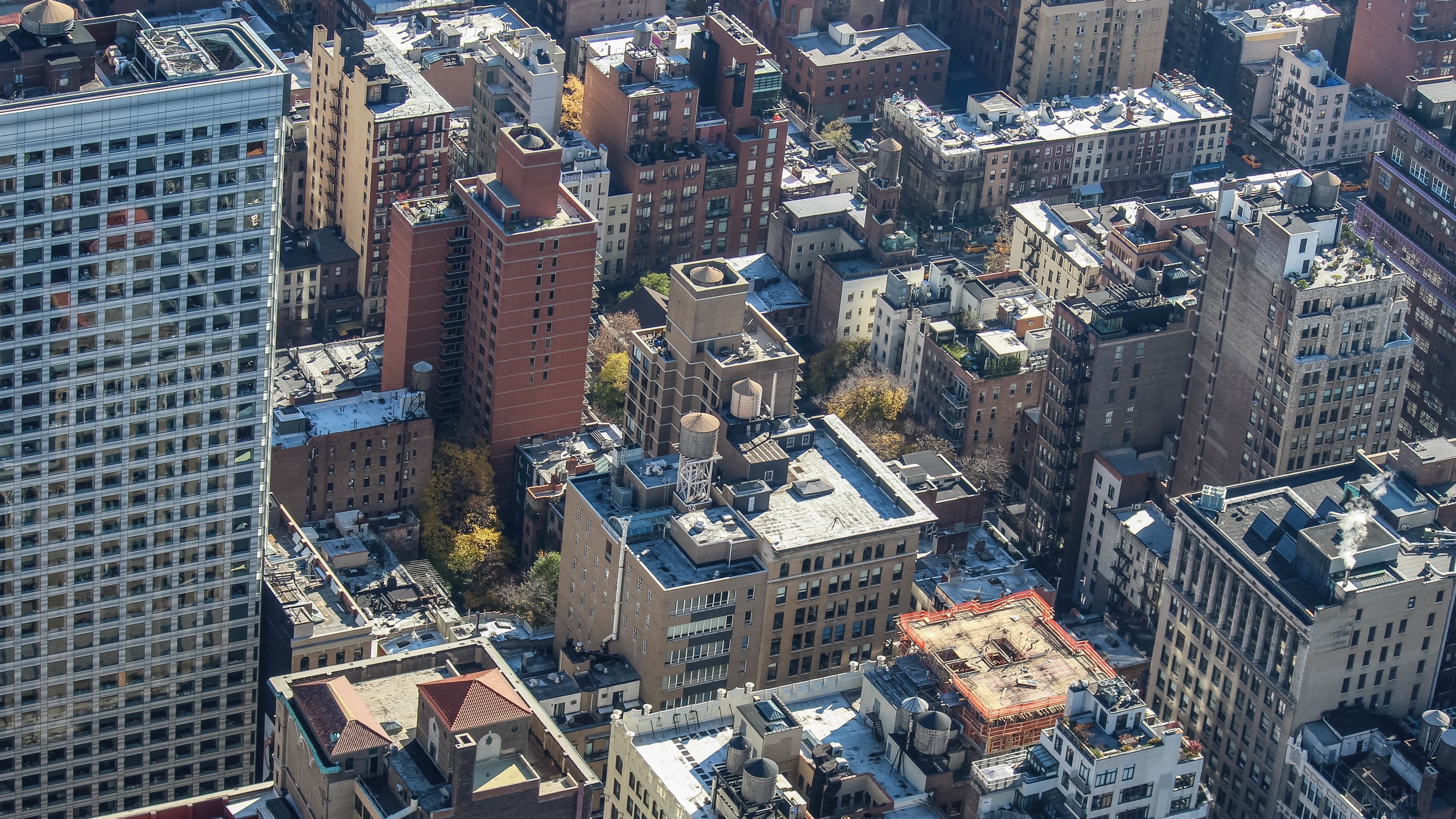 Aerial view of New York City skyscrapers 4K HD Wallpaper