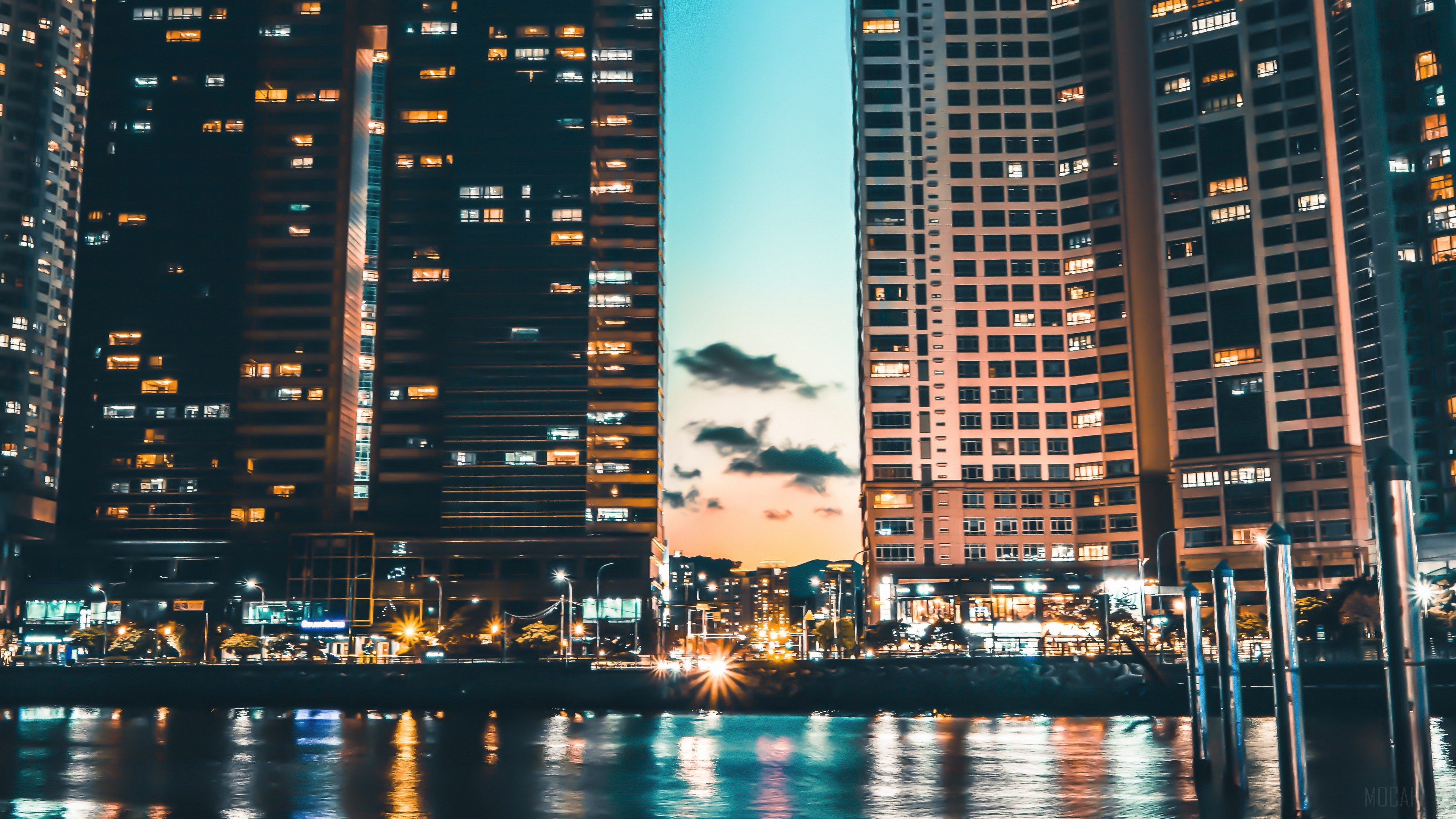 Busan Night City Skyline 4K HD Wallpaper