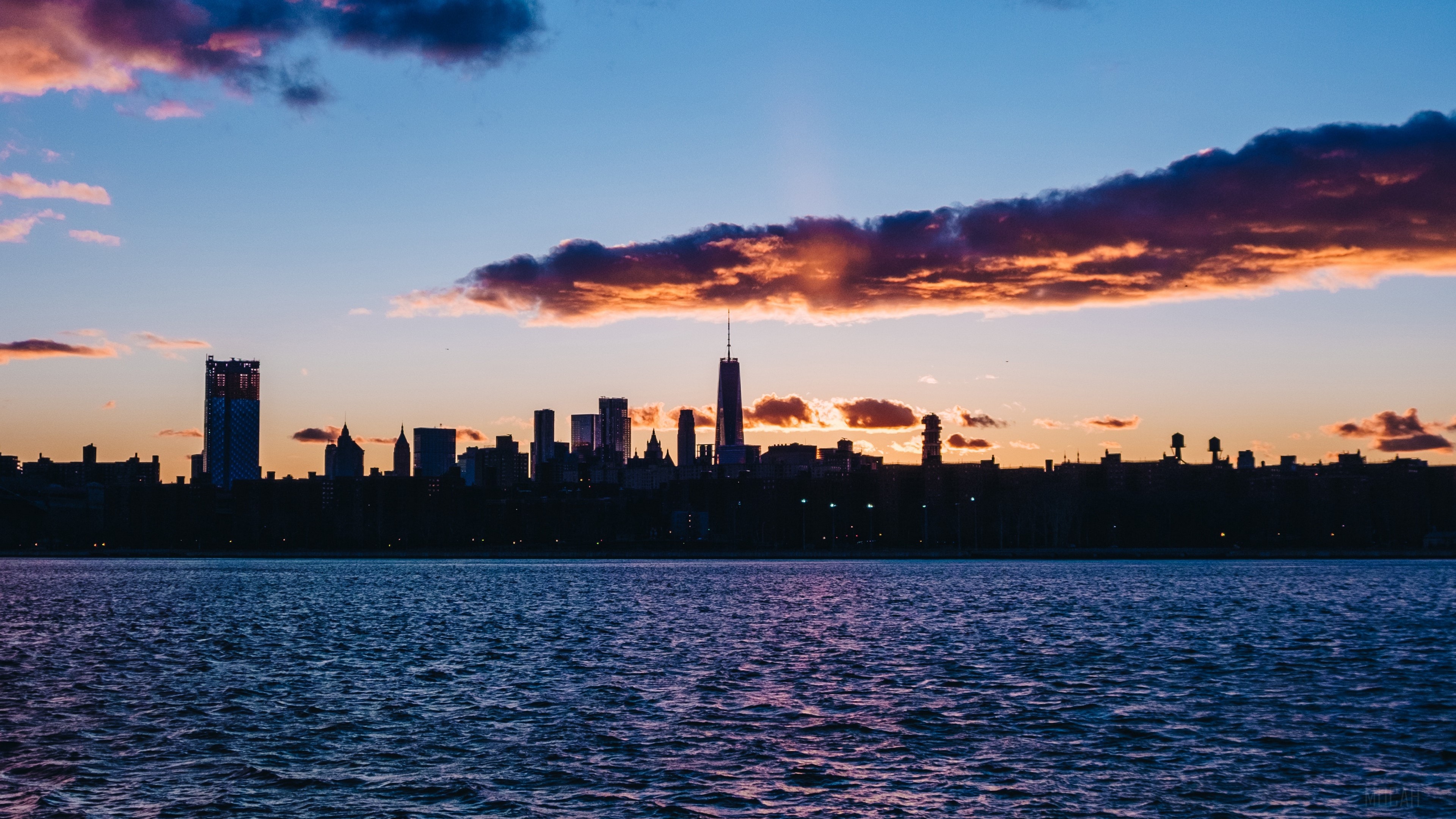 New York City skyline at sunset 4K HD Wallpaper