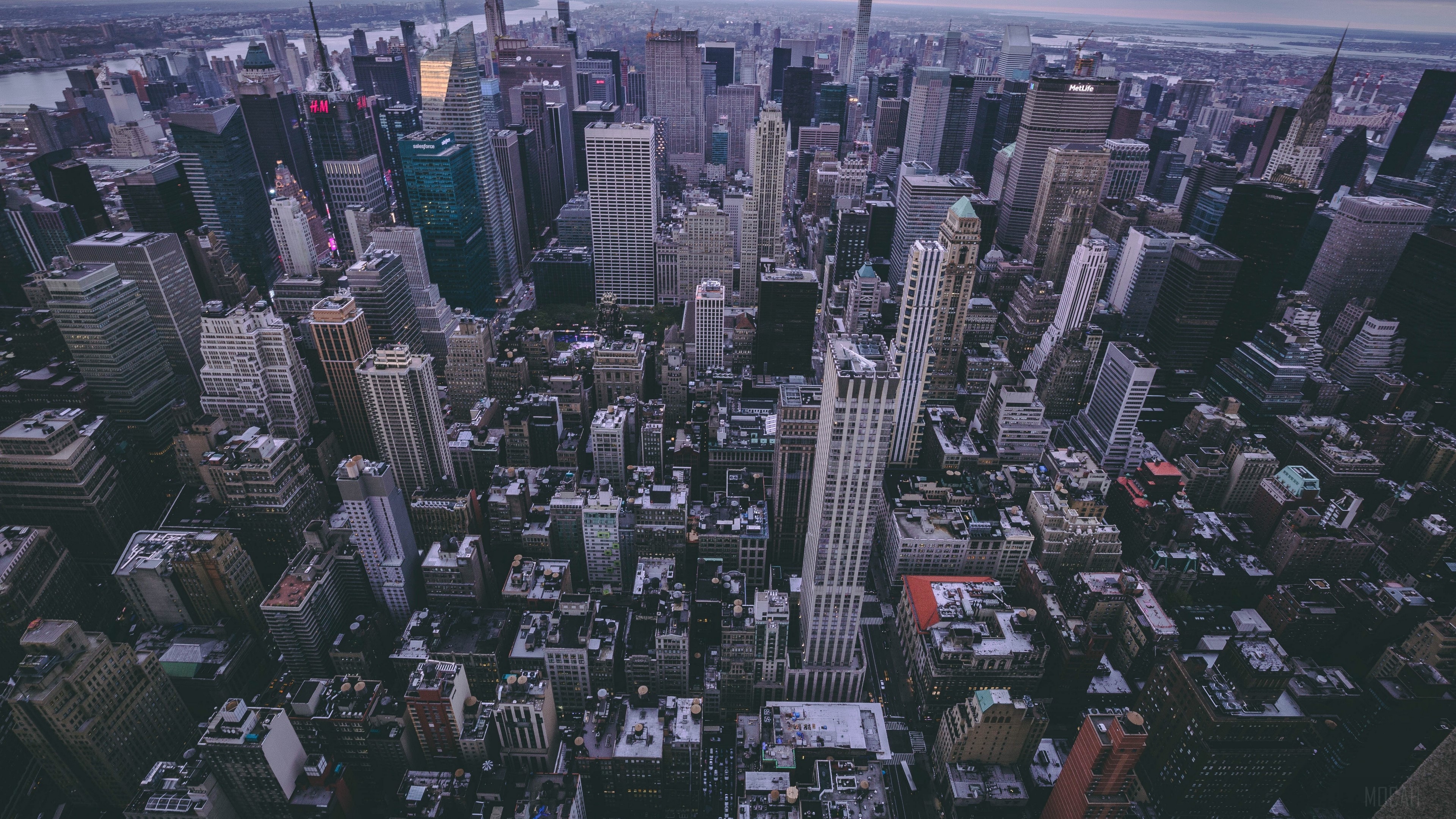 New York City skyscrapers from above, 4K HD Wallpaper