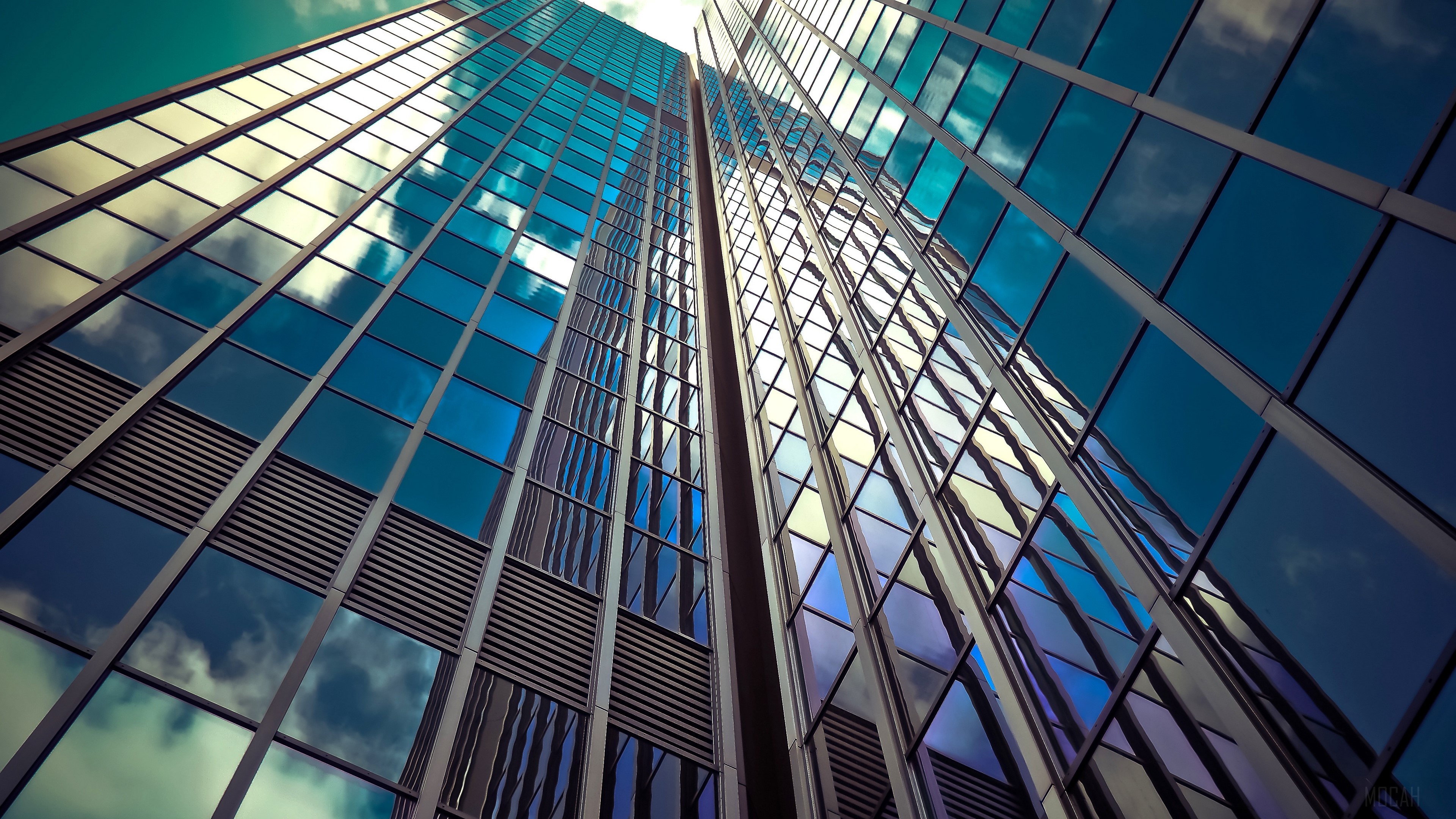 Modern Glass Skyscraper Facade Architecture 4K HD Wallpaper