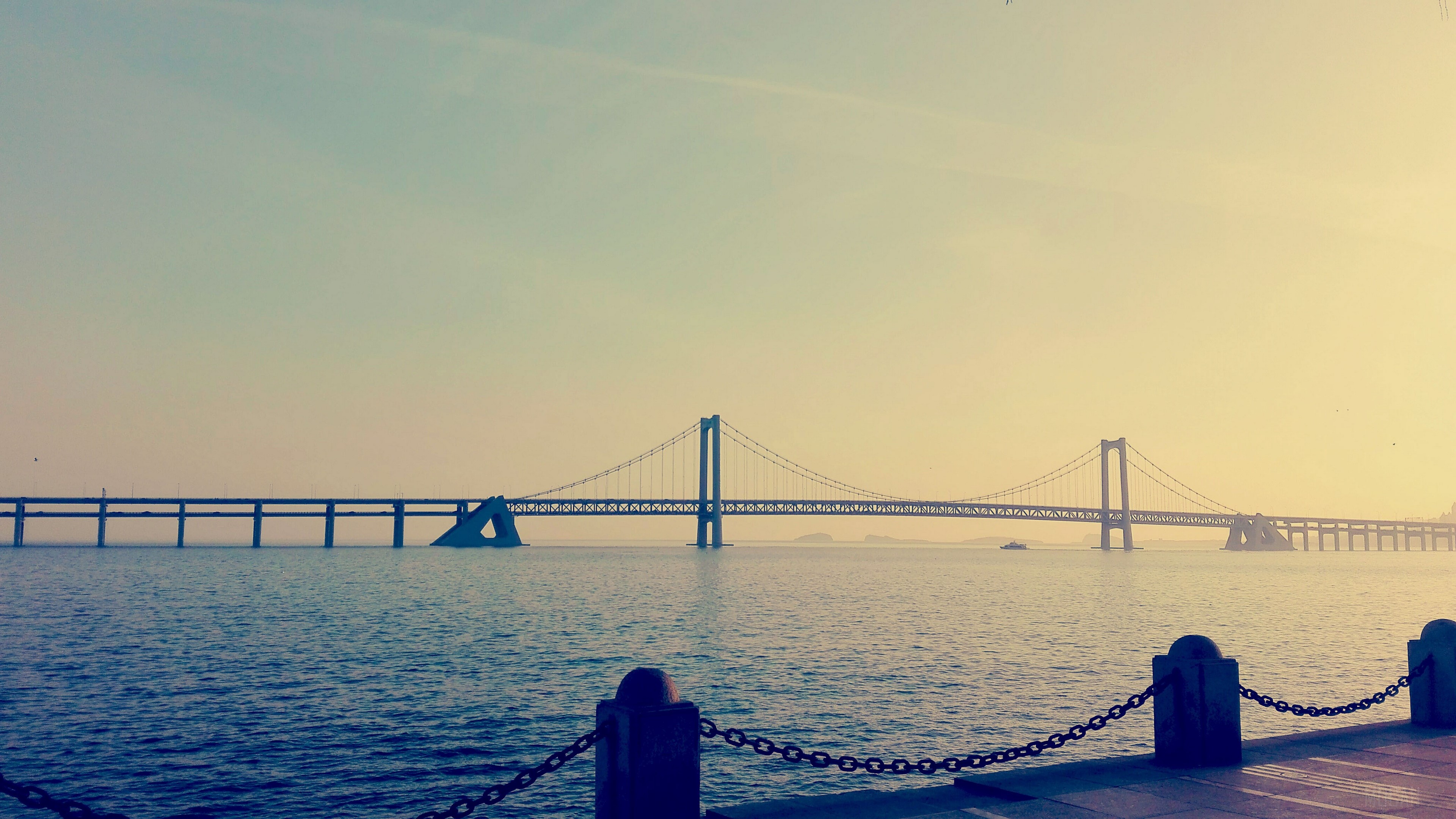 Xinghai Bay Bridge in Dalian, China 4K HD Wallpaper