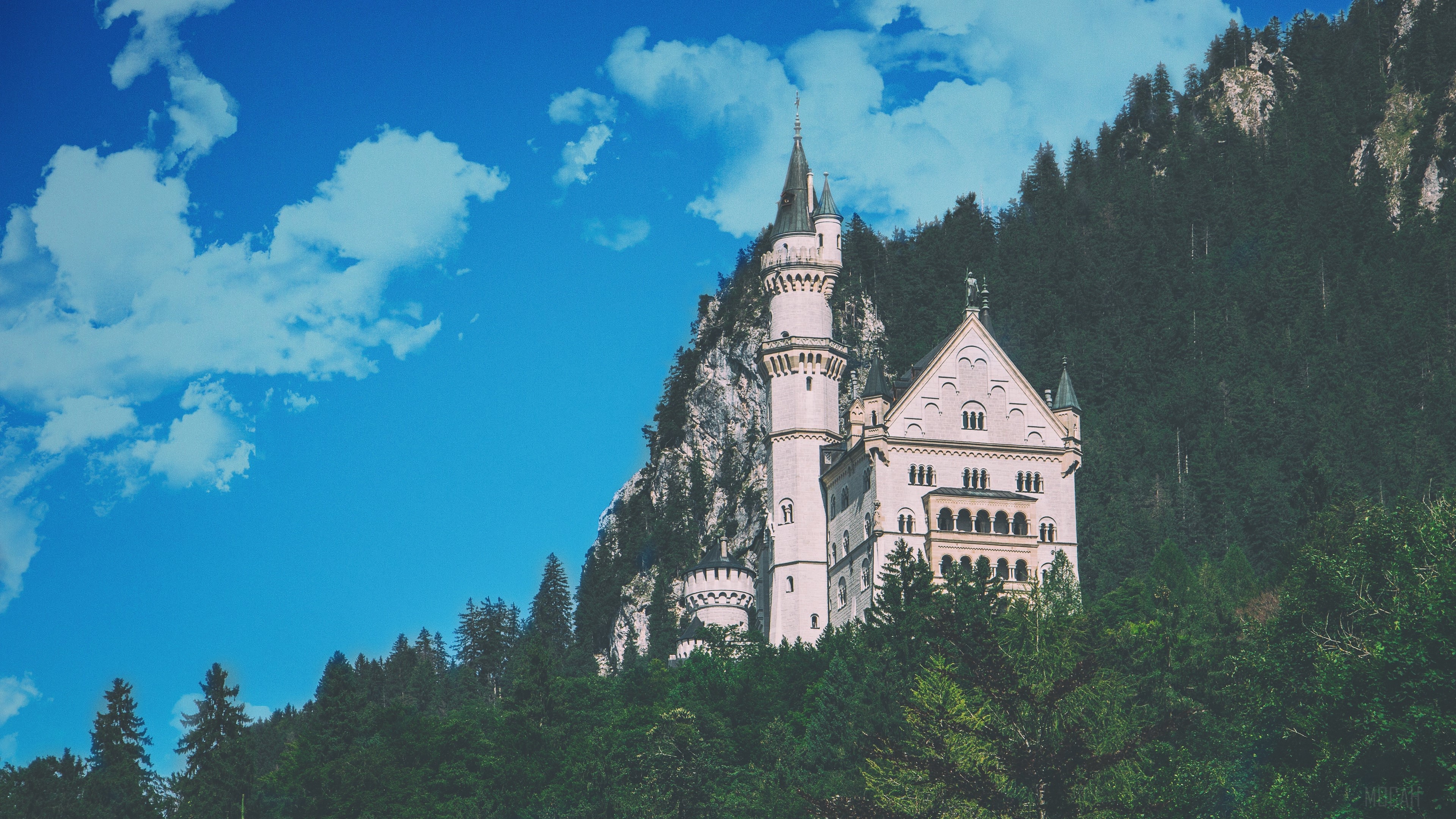 Neuschwanstein Castle in the Bavarian Alps 4K HD Wallpaper