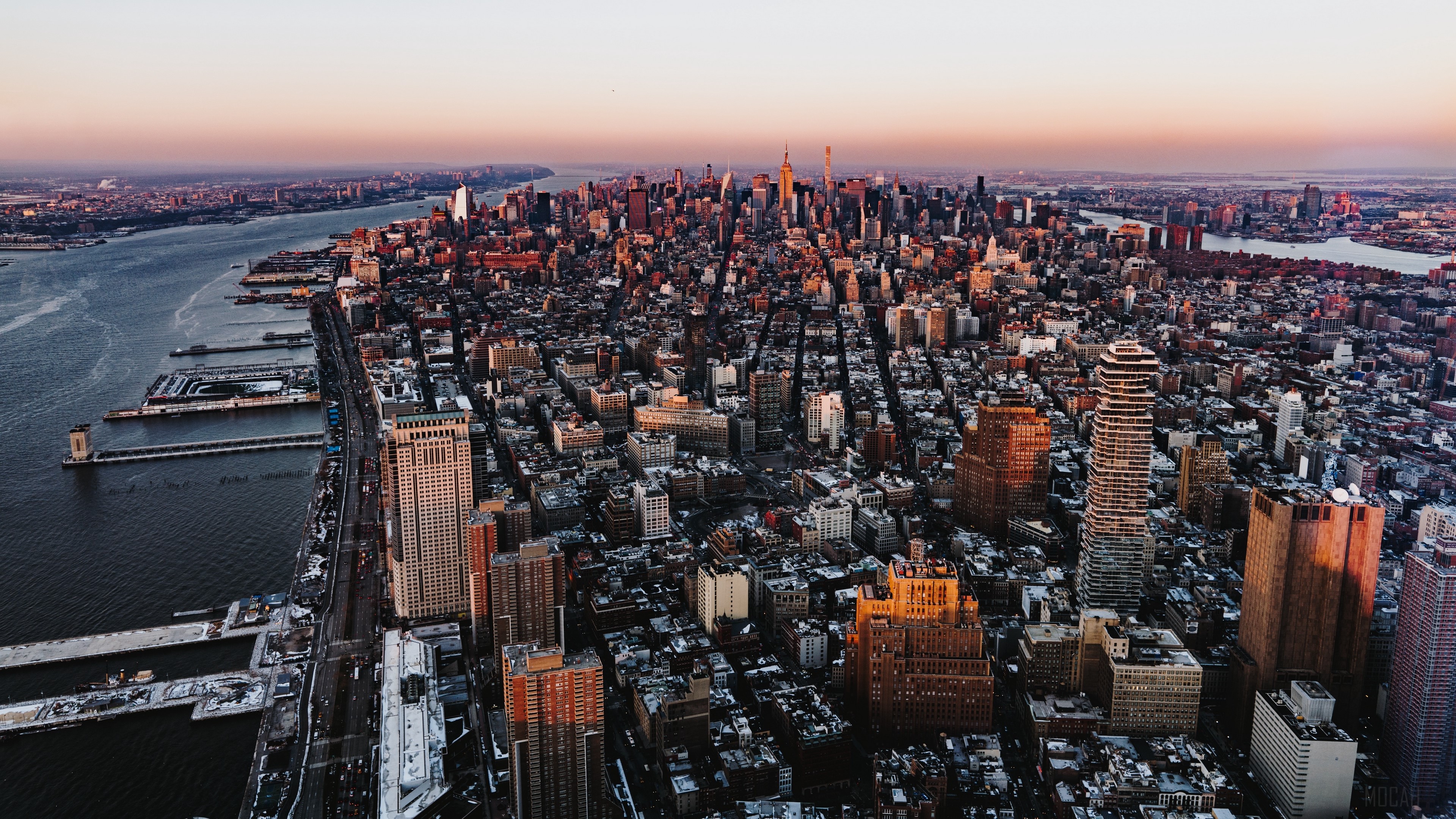 New York City Metropolis Skyline from Above 4K HD Wallpaper