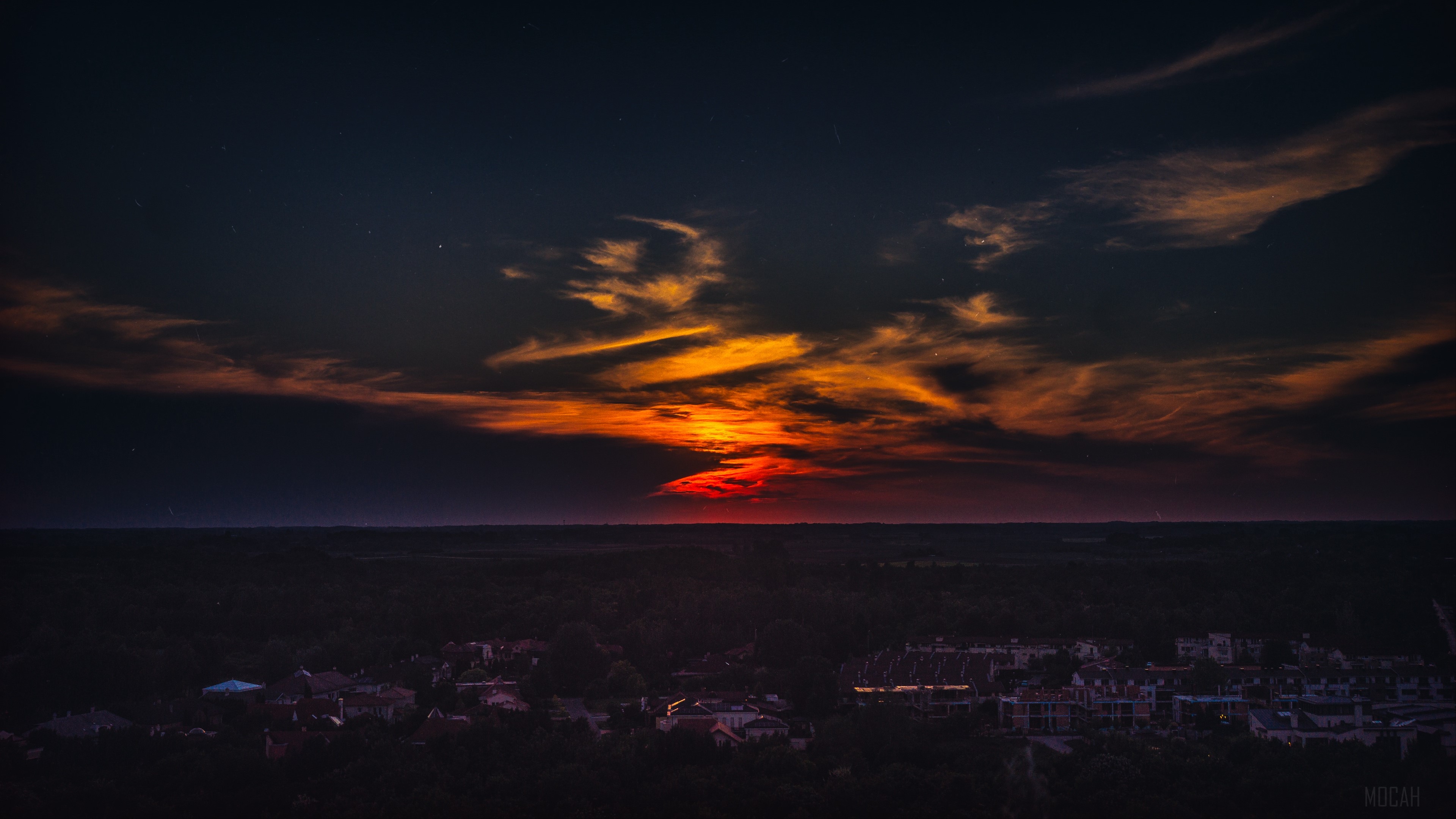 Sunset over Kecskemet, Hungary 4K HD Wallpaper