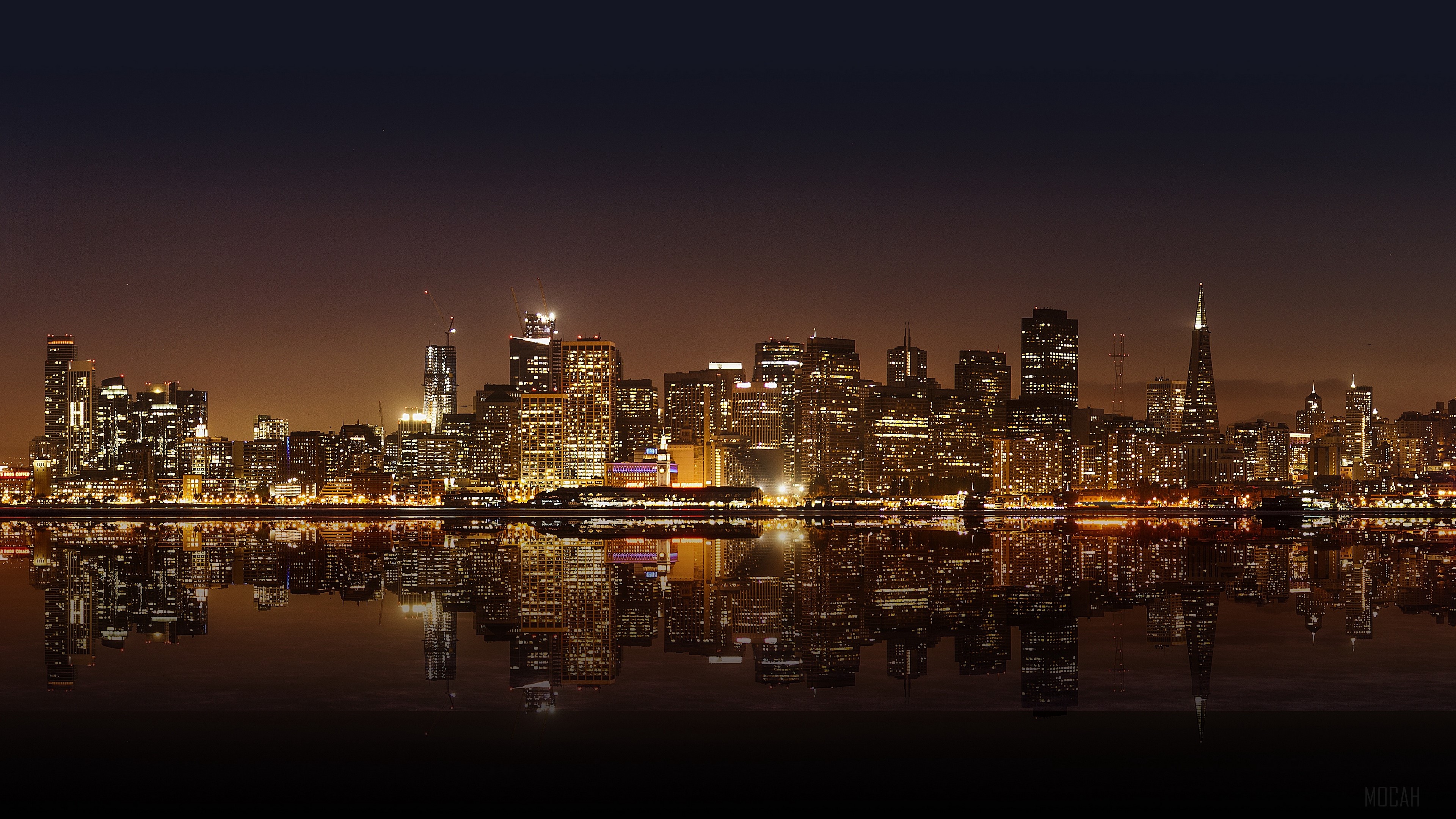 San Francisco Night Skyline Panorama 4K HD Wallpaper