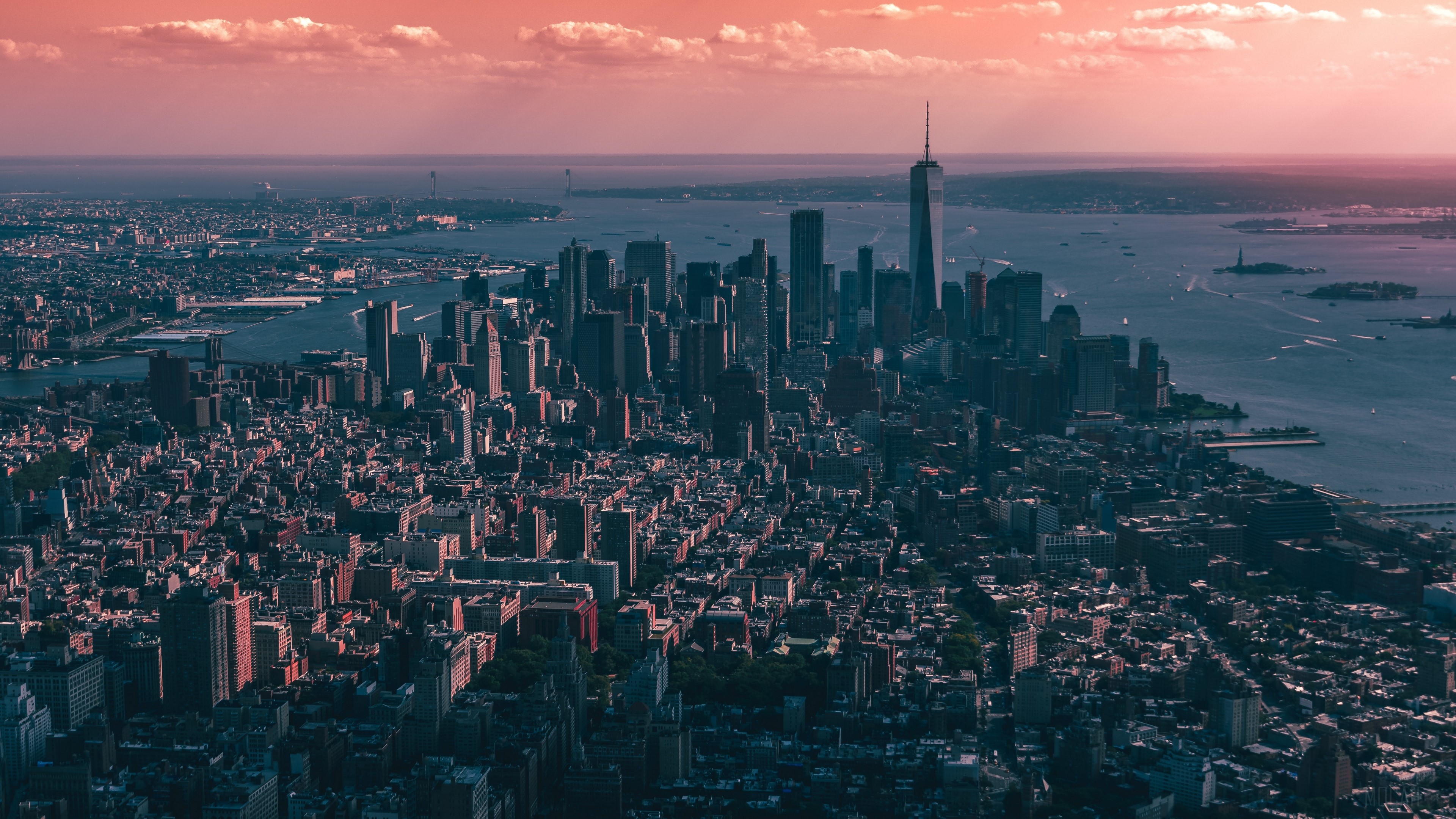 New York City Skyline with One World Trade Center 4K HD Wallpaper