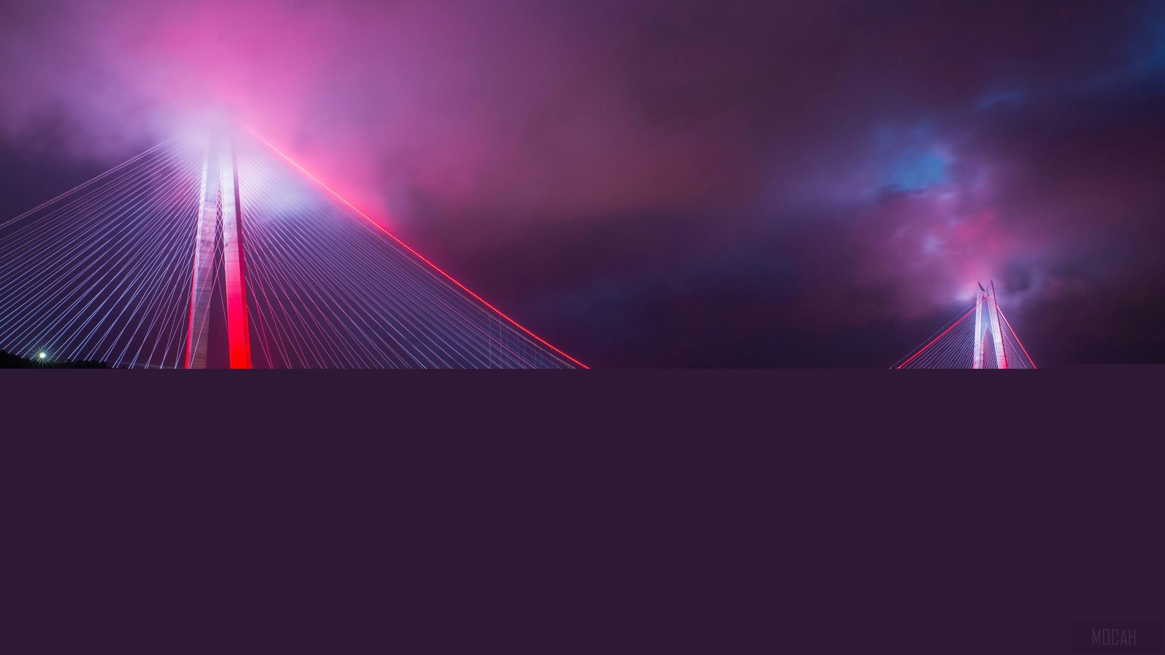 Bridge lighting design at night 4K HD Wallpaper