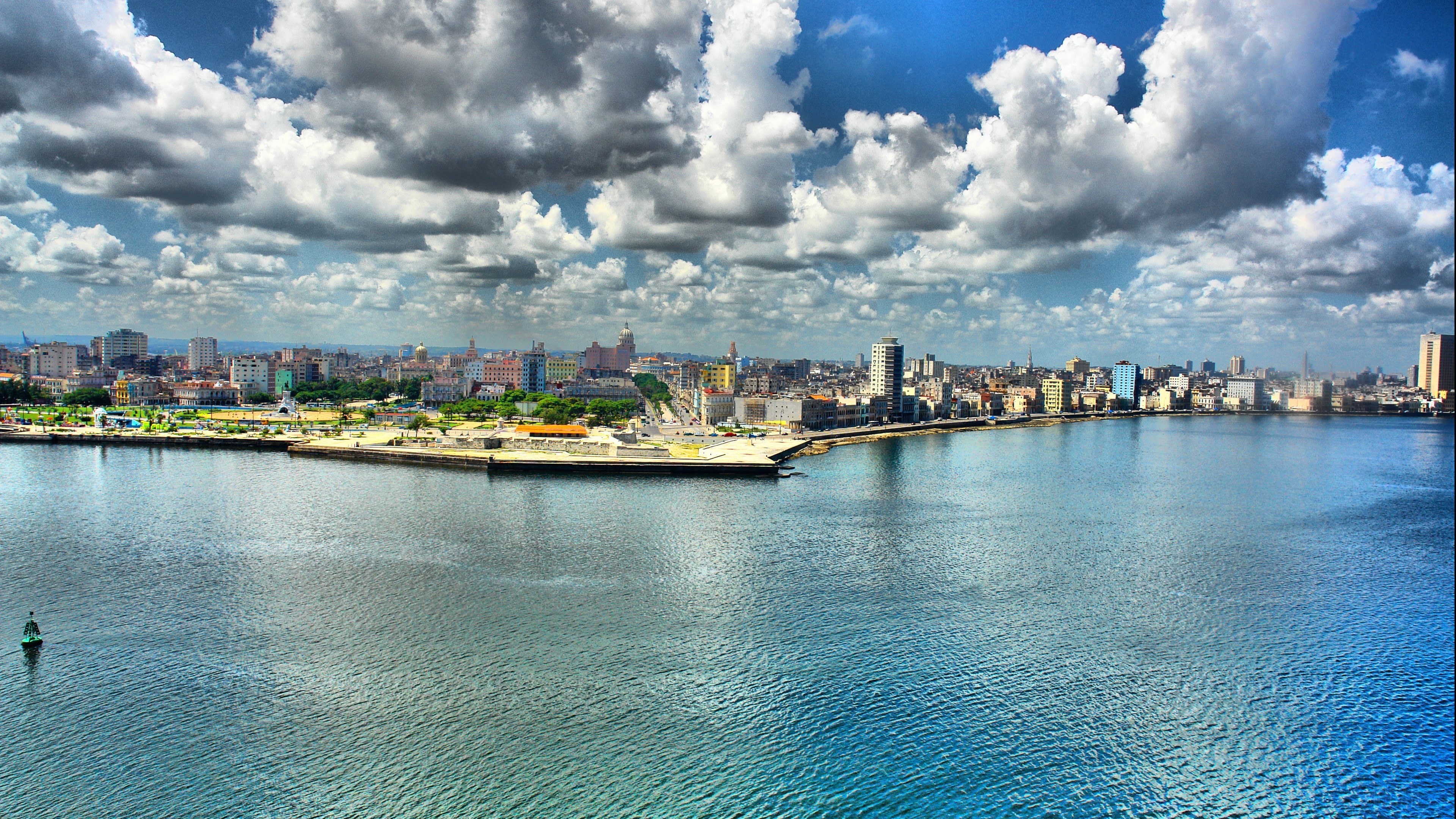 Havana cityscape and waterfront promenade, Cuba HD Wallpaper