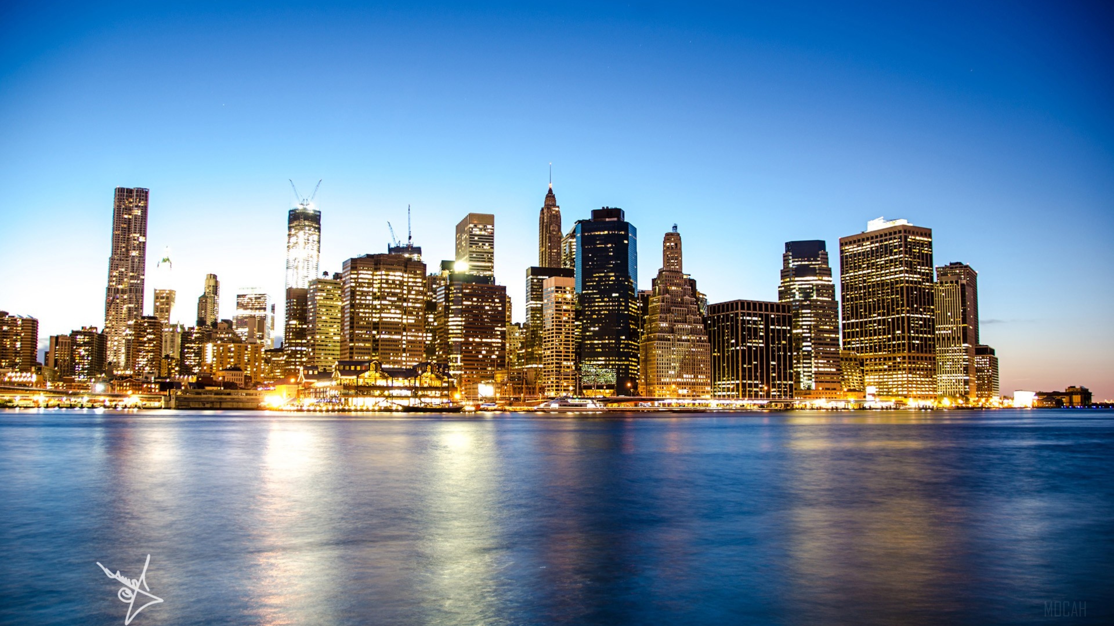 Manhattan Skyline at Dusk 4K HD Wallpaper