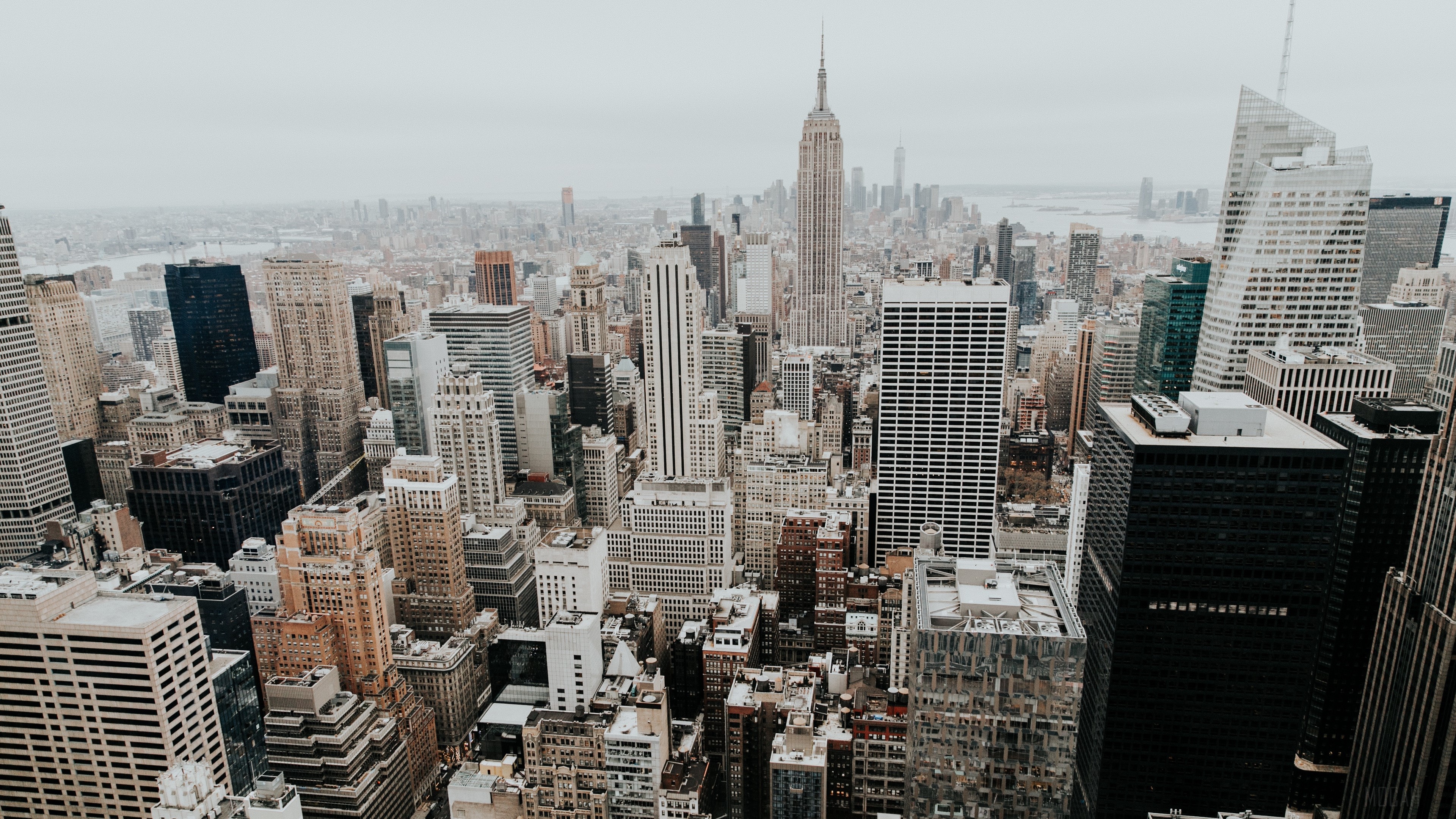 New York City Skyline with Empire State Building HD Wallpaper
