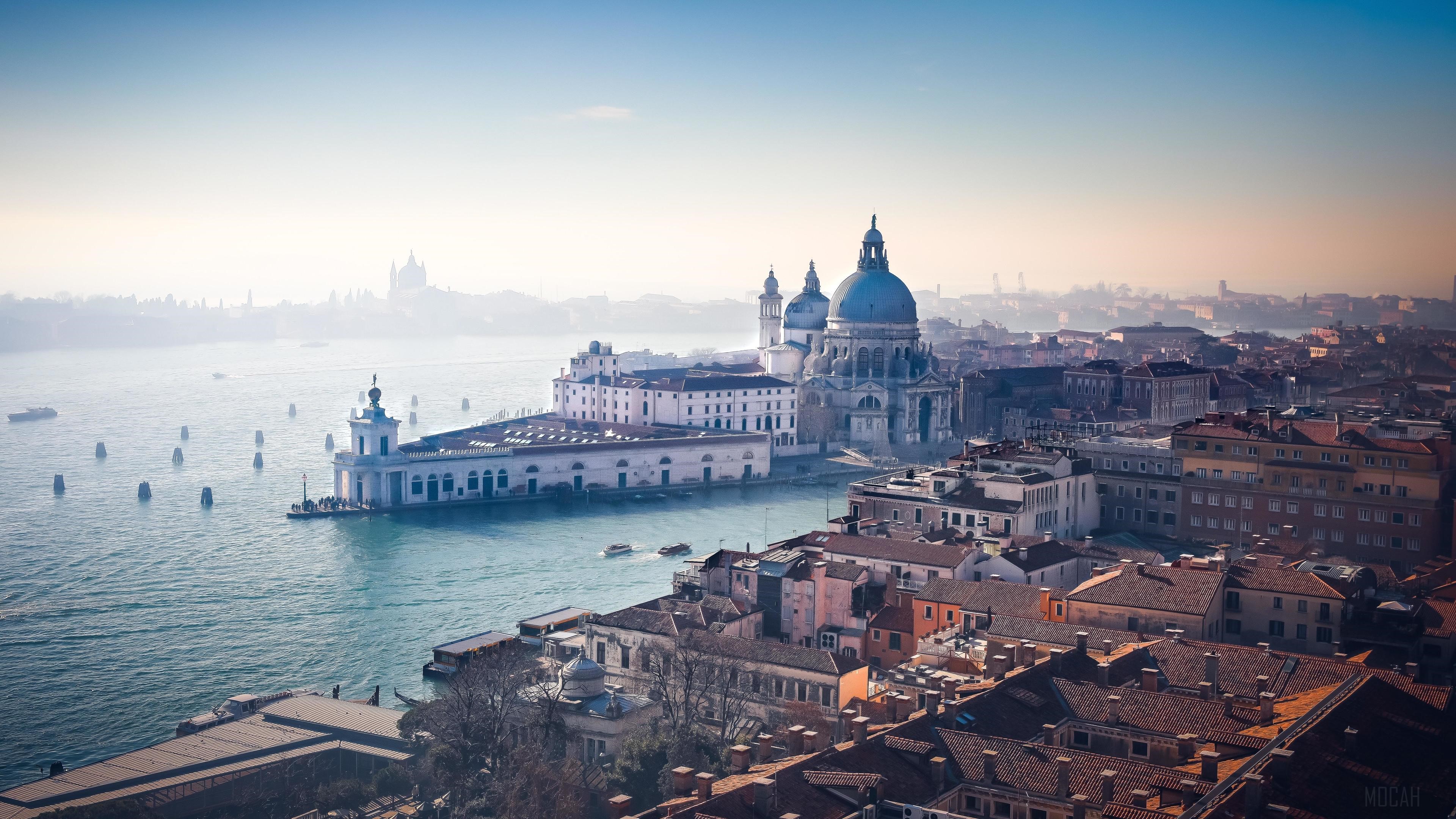 Venice Italy Cityscape with Basilica di Santa Maria della Salute 4K HD Wallpaper