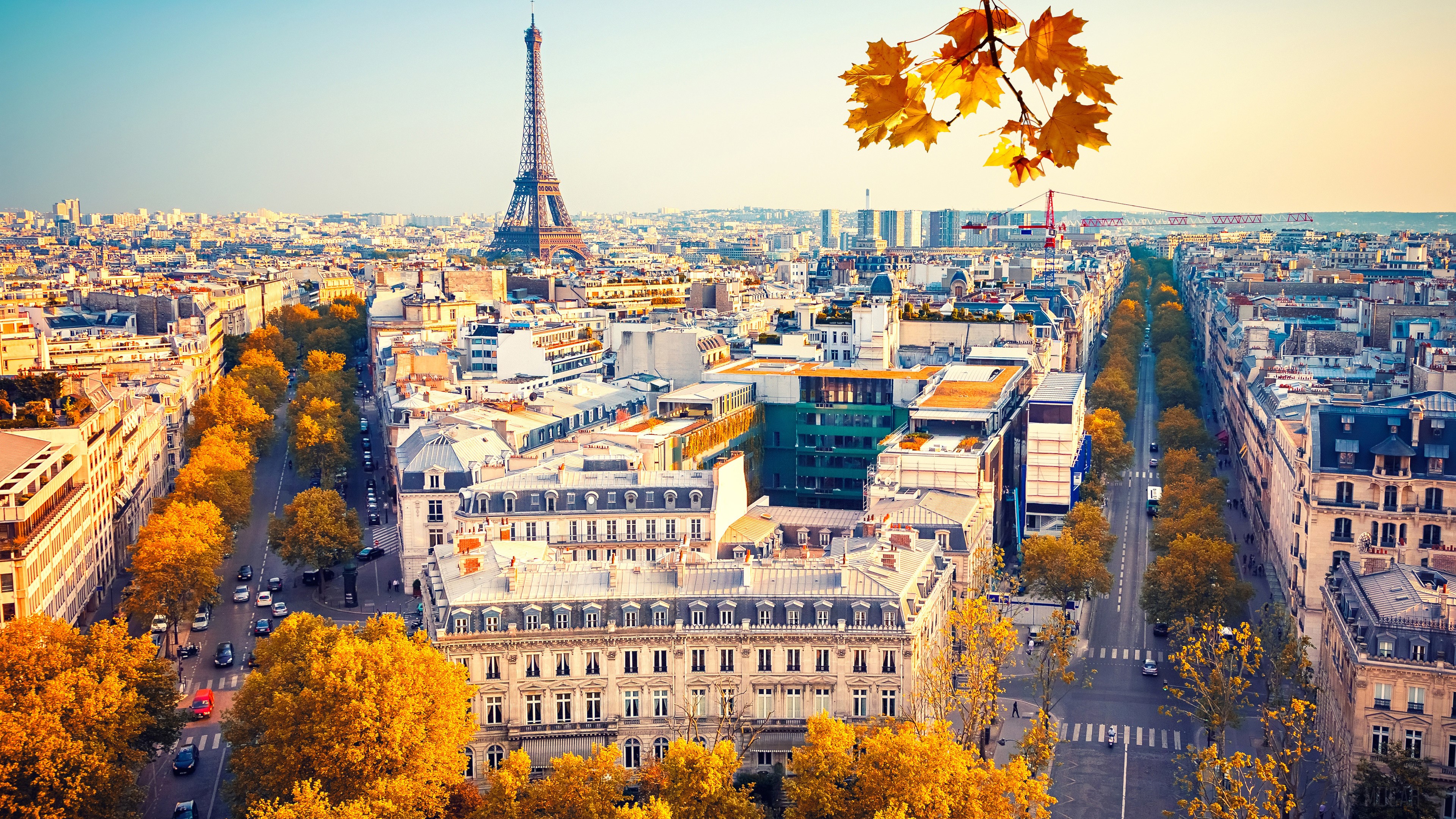 Eiffel Tower and Paris Cityscape in Autumn 4K HD Wallpaper