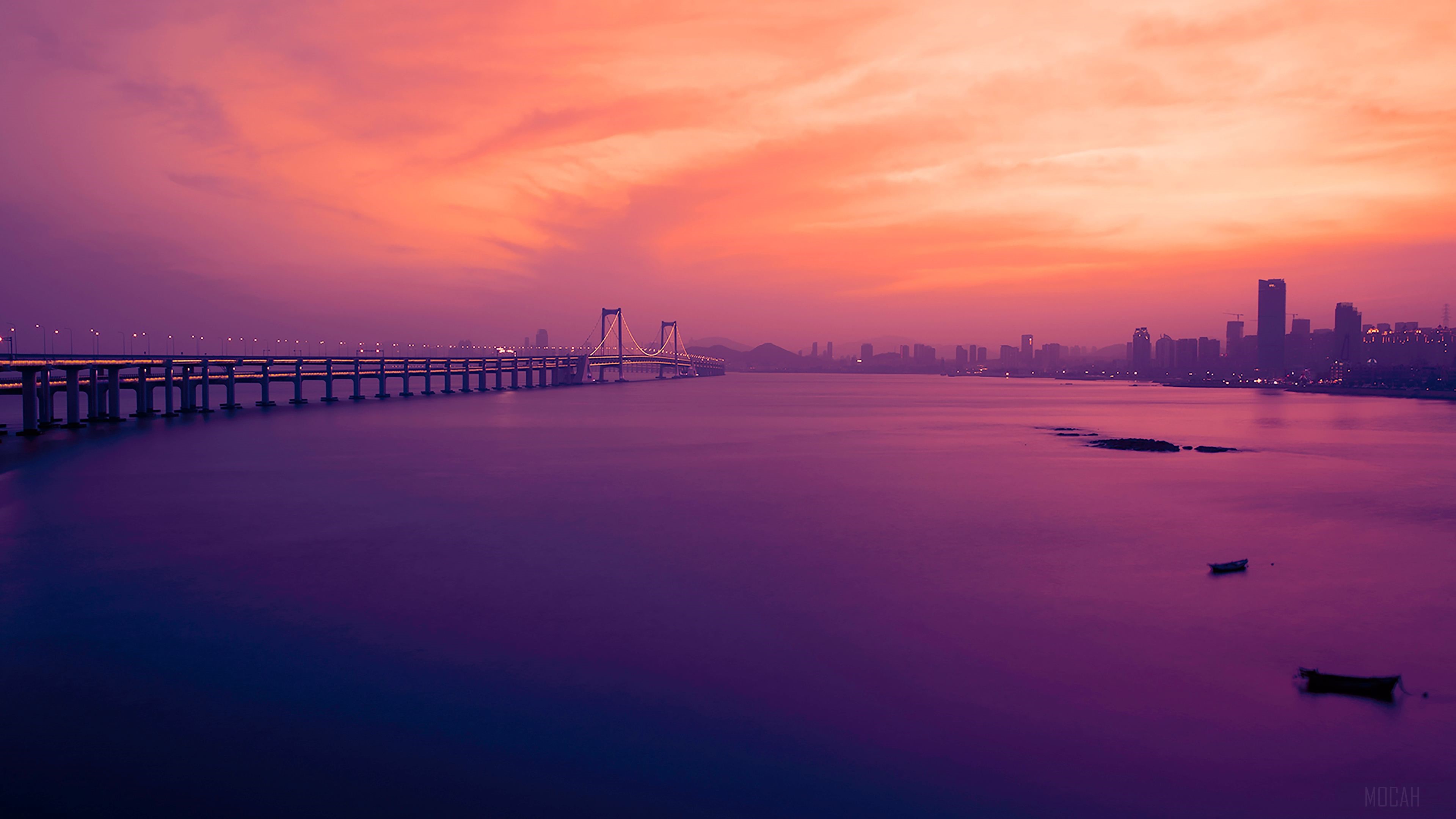 Xinghai Bridge at Sunset HD Wallpaper