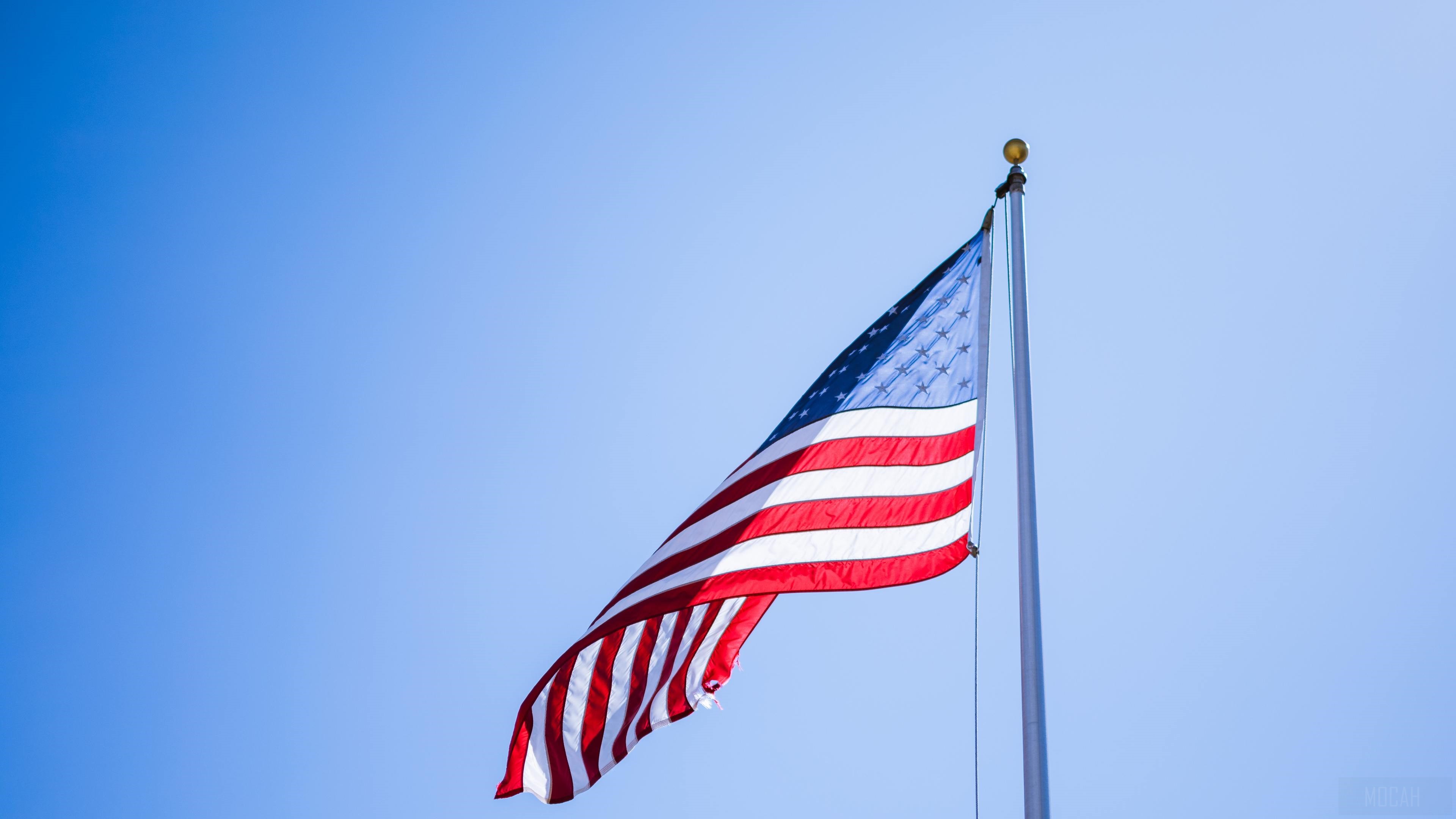 USA Flag waving in the sky HD Wallpaper