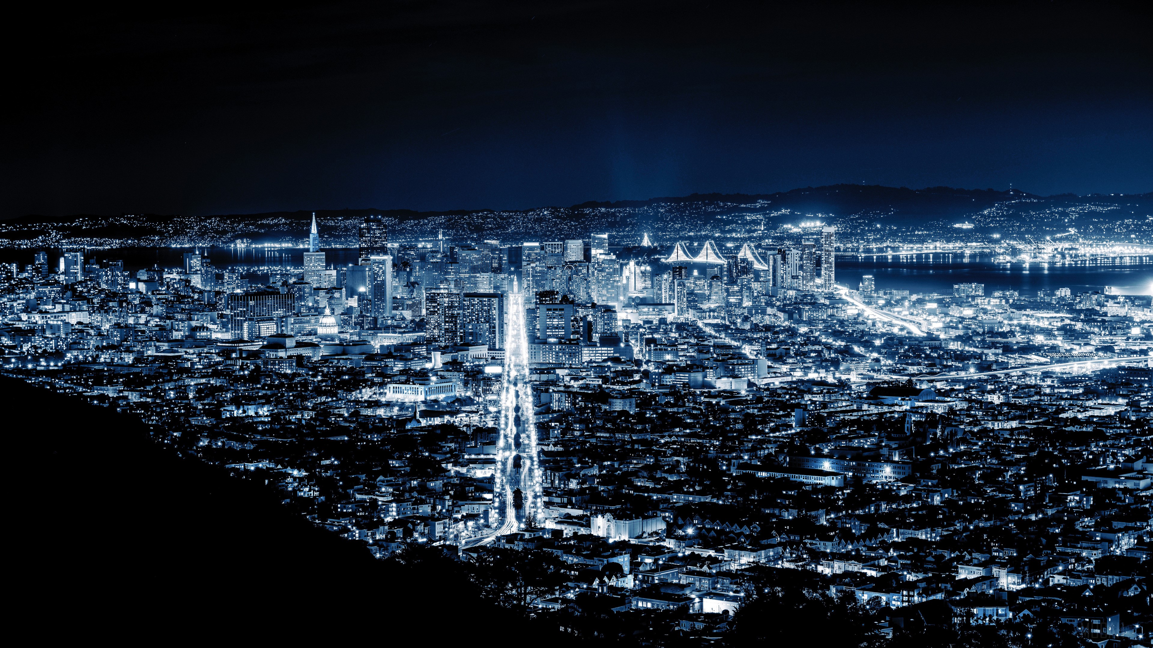San Francisco Skyline at Night 4K HD Wallpaper