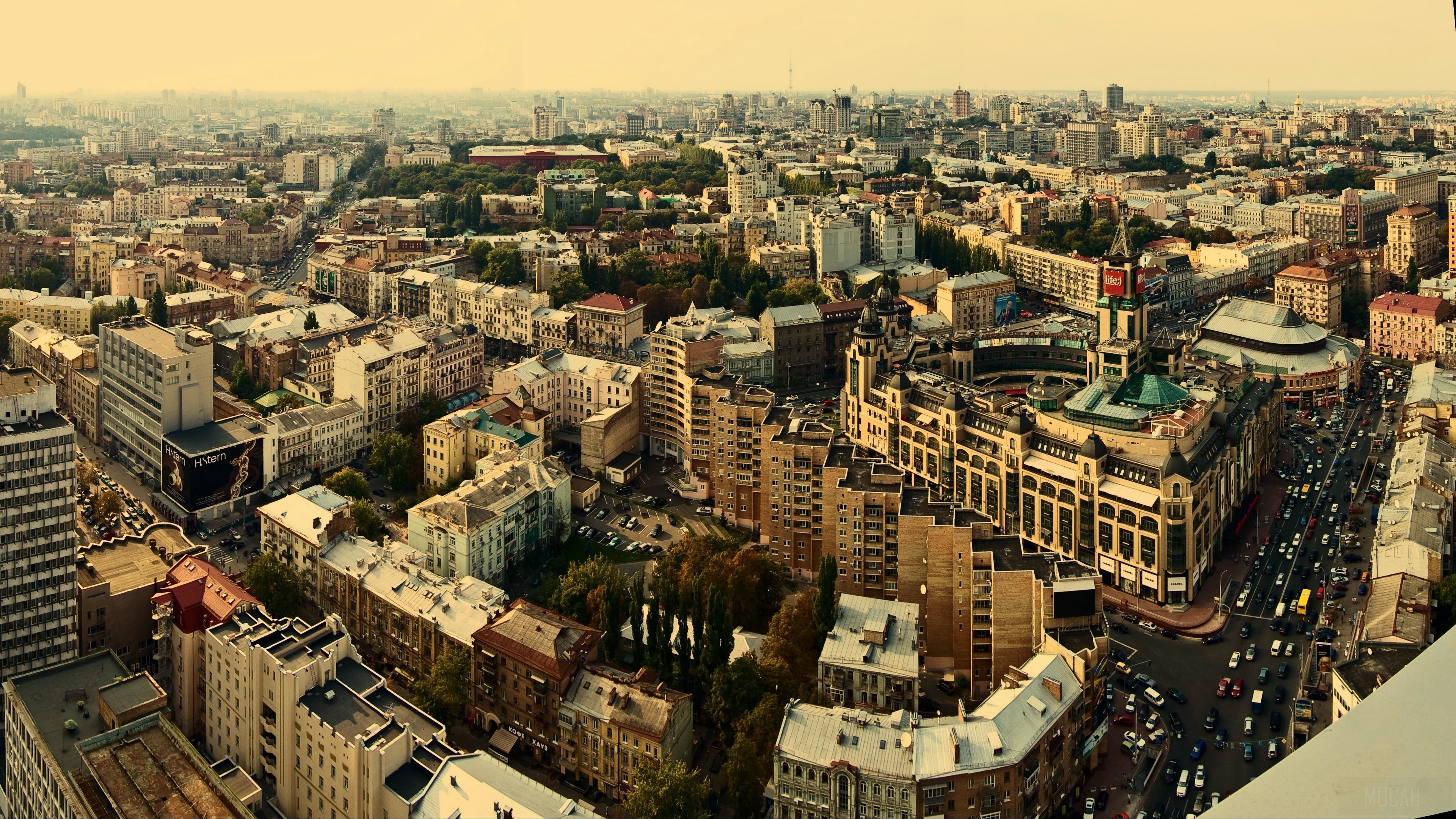 Cityscape with buildings and sky in 4K HD Wallpaper