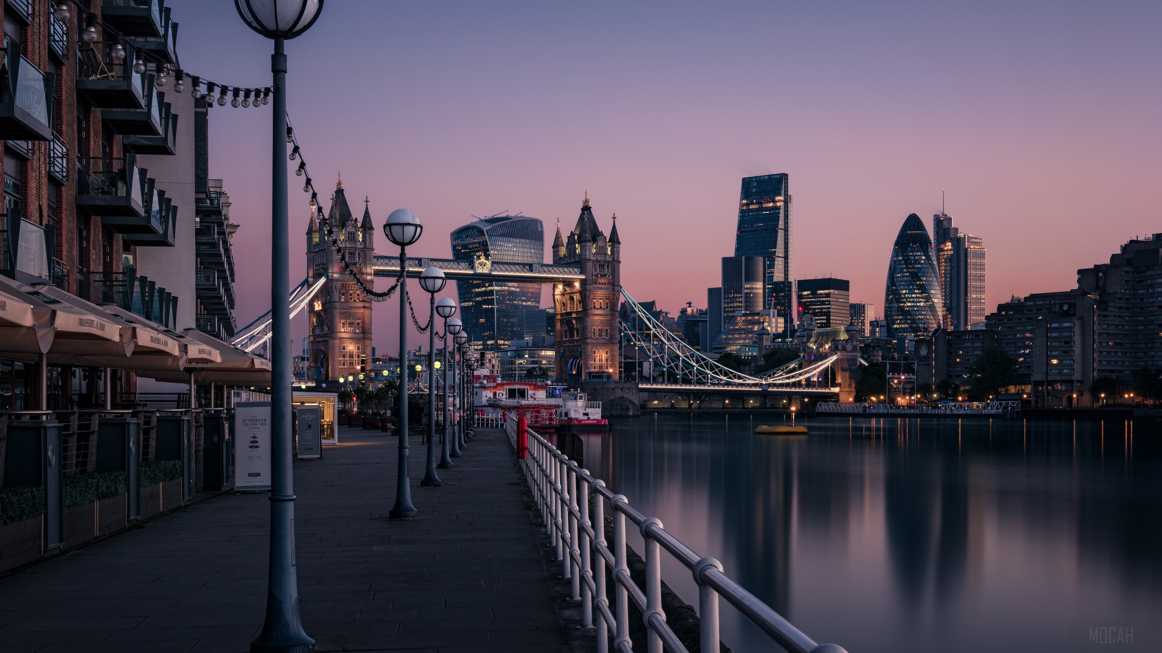 London Evening Buildings Water 4k HD Wallpaper
