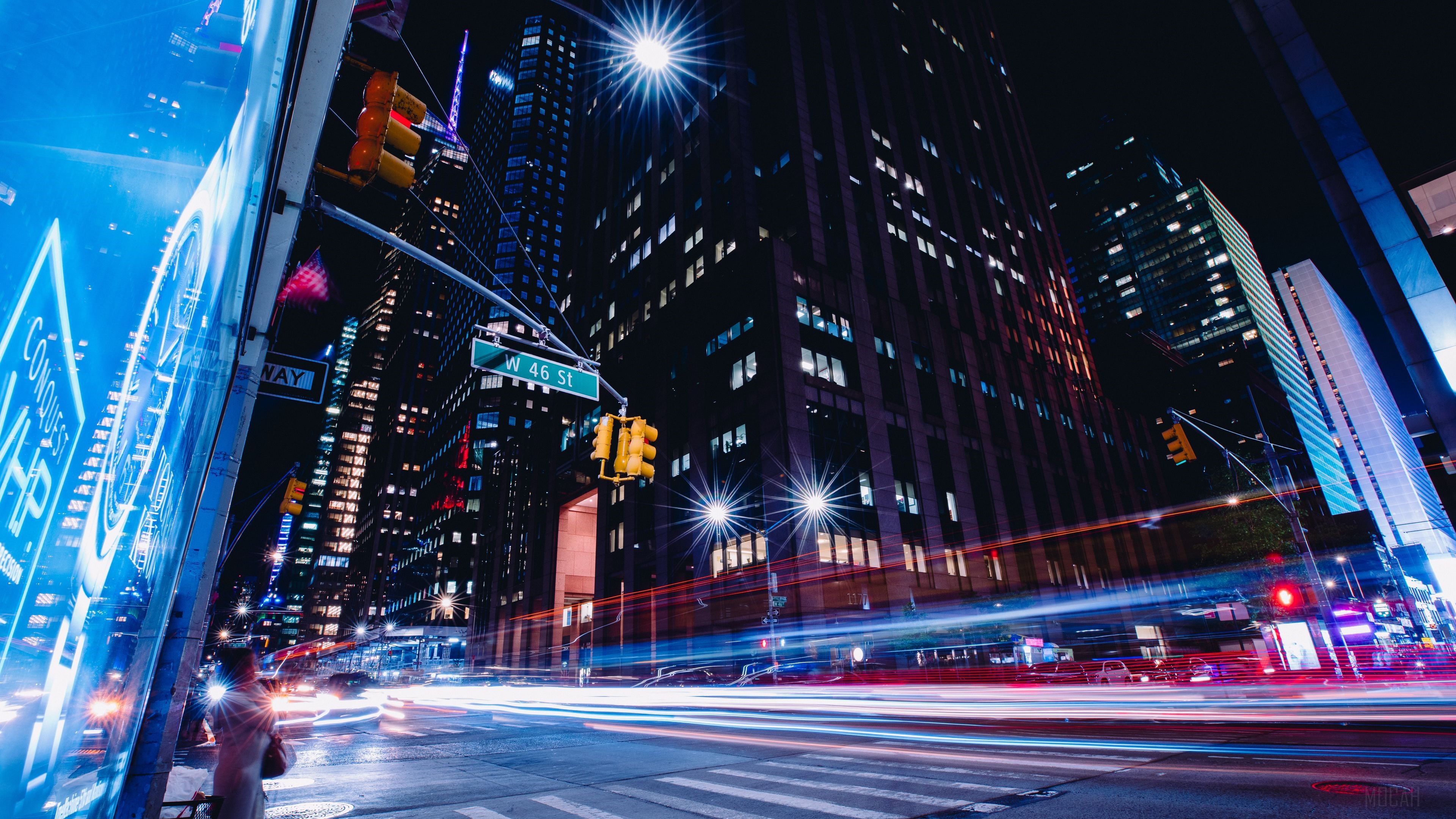 New York City Street Long Exposure HD Wallpaper