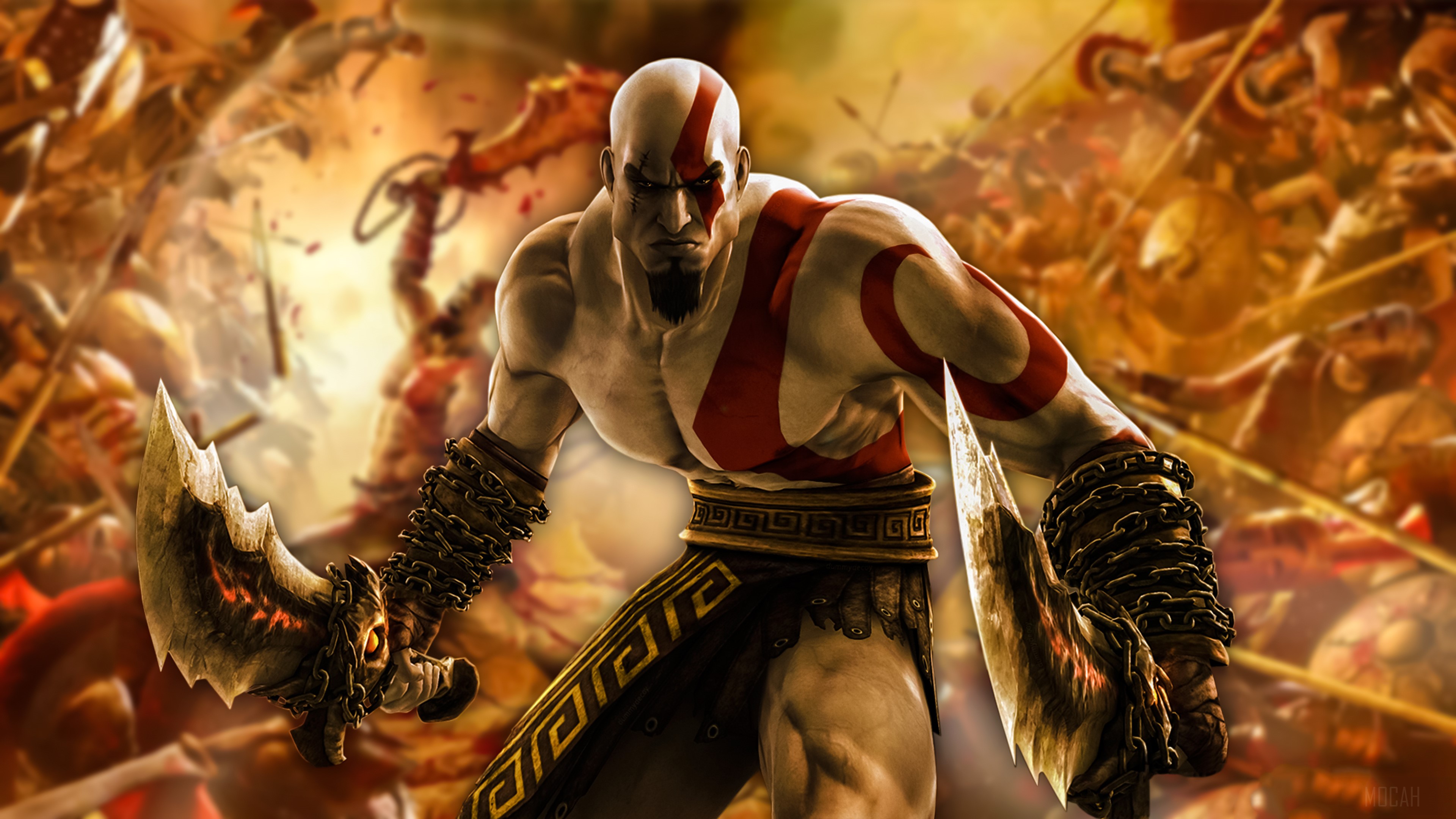 Kratos from God of War in battle 4K HD Wallpaper