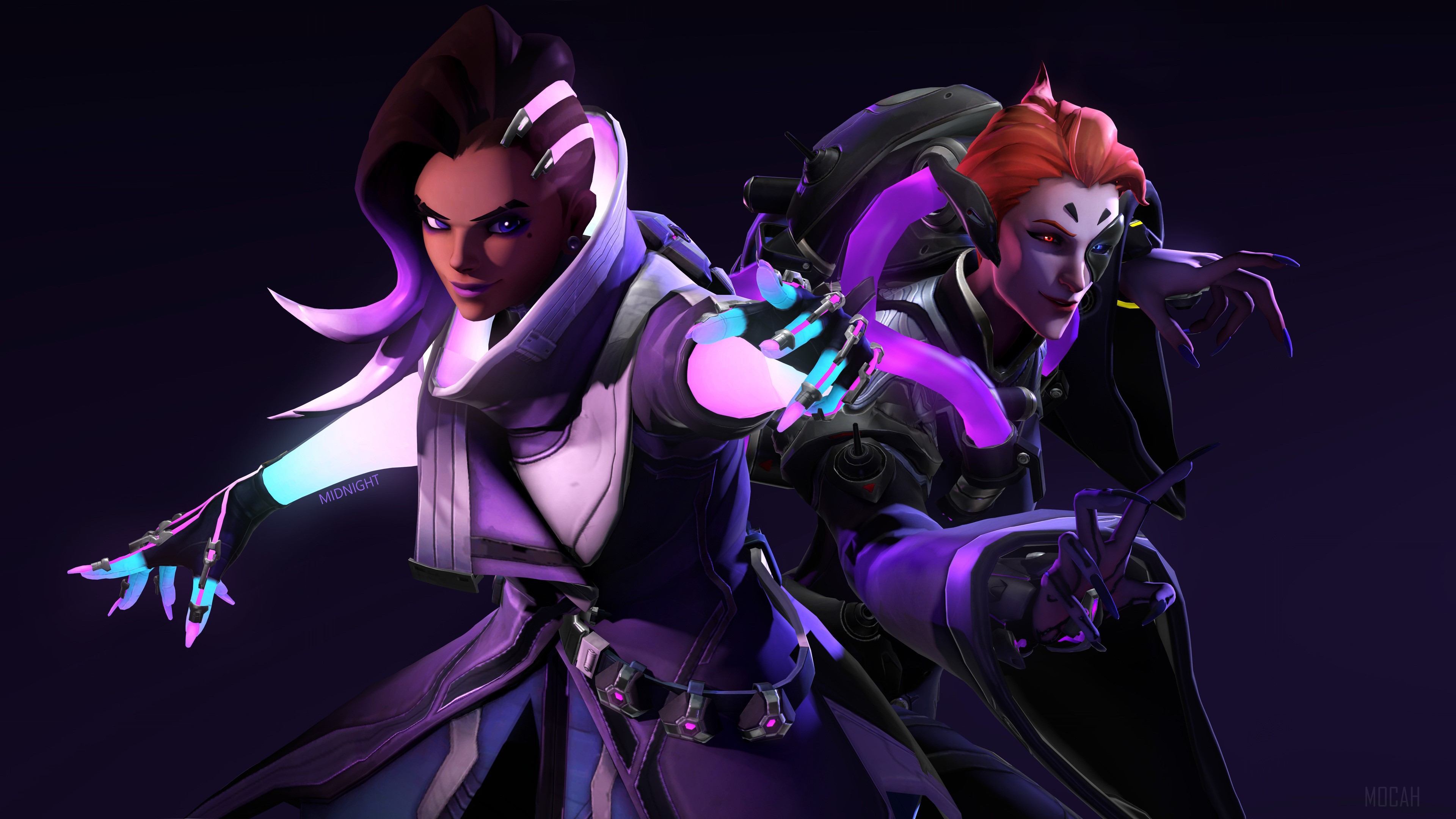 Sombra and Moira from Overwatch 4K HD Wallpaper