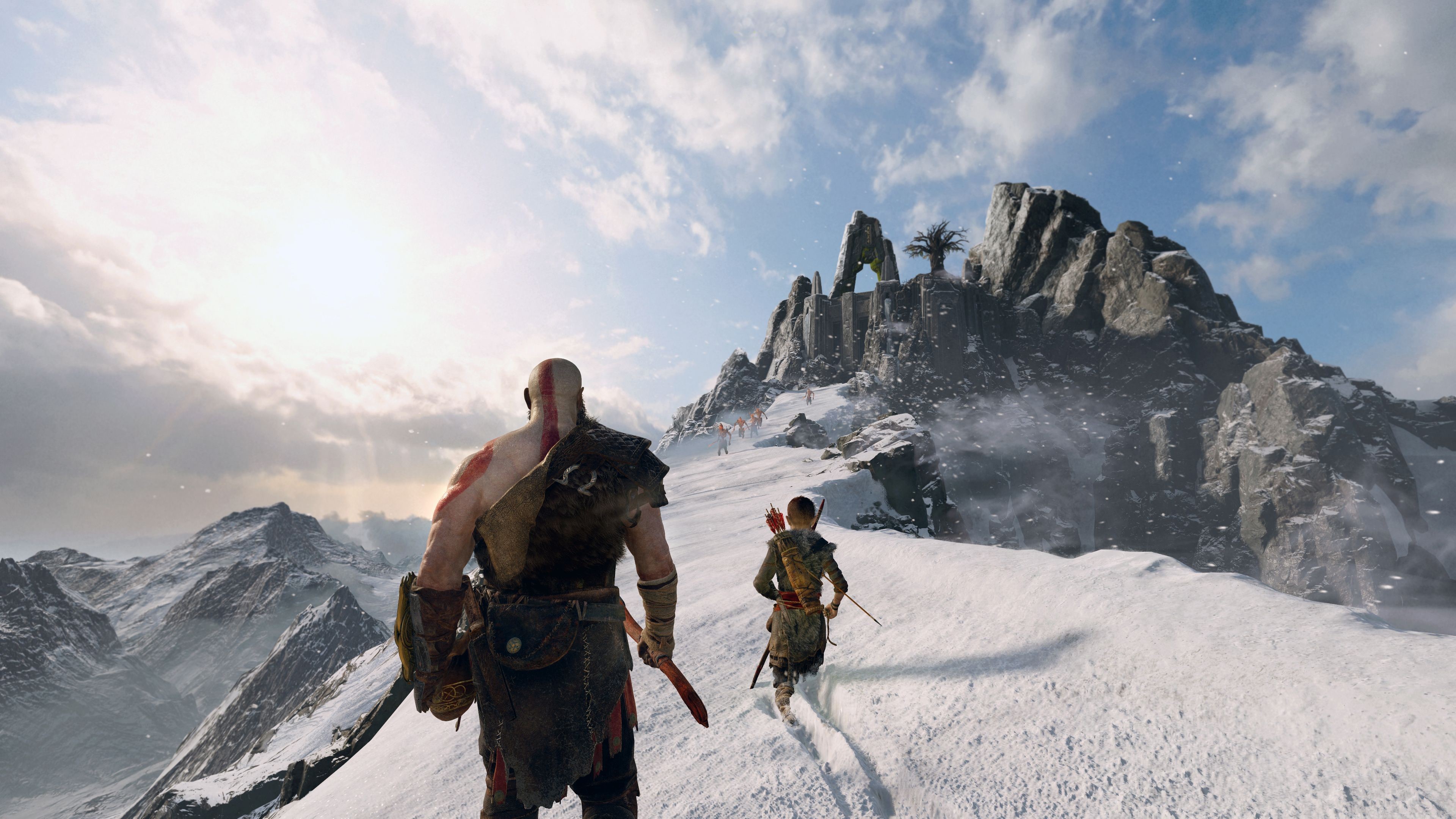 Kratos and Atreus from God of War 4K HD Wallpaper