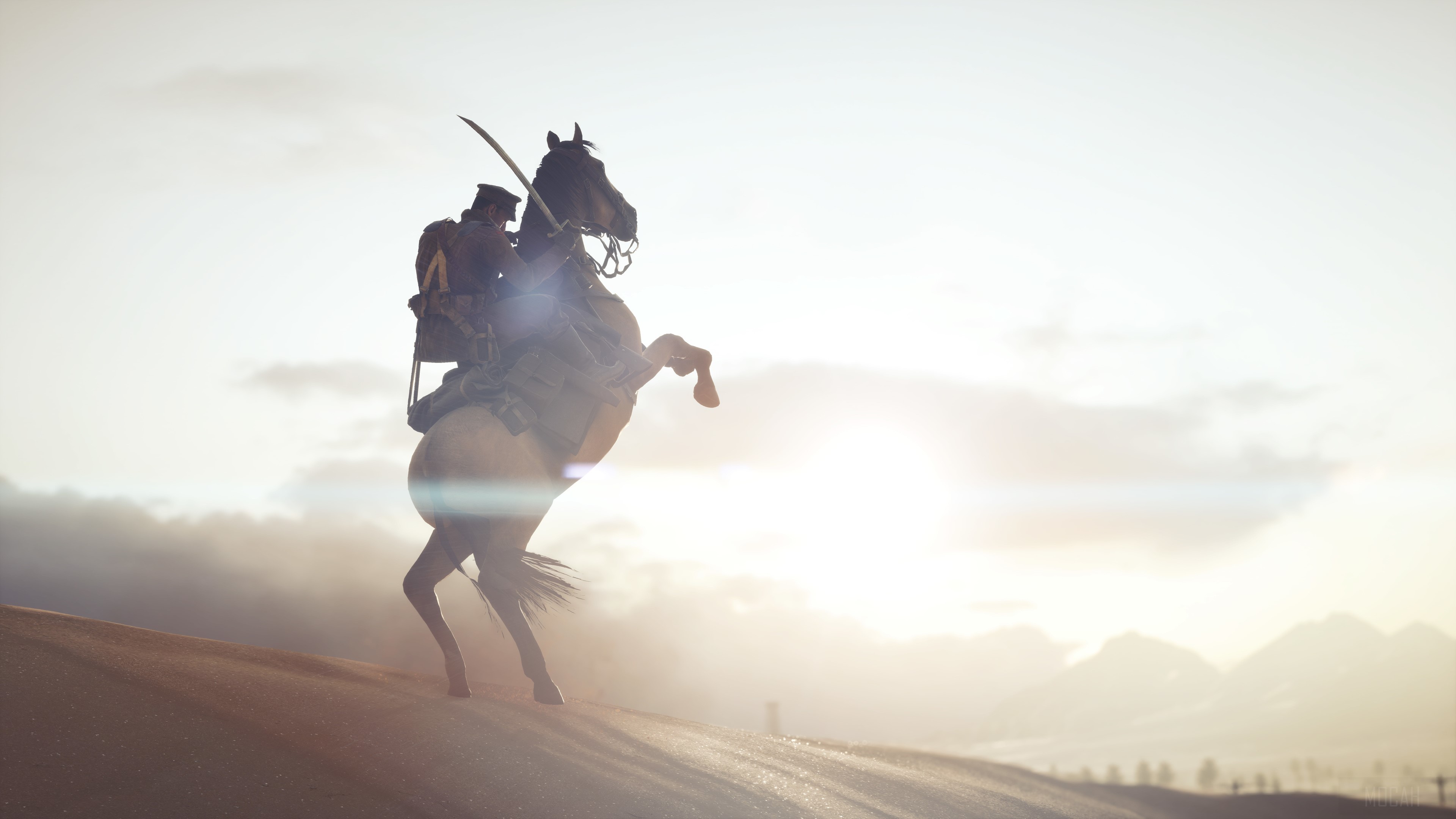 Soldier on horseback in Battlefield 1 4K HD Wallpaper