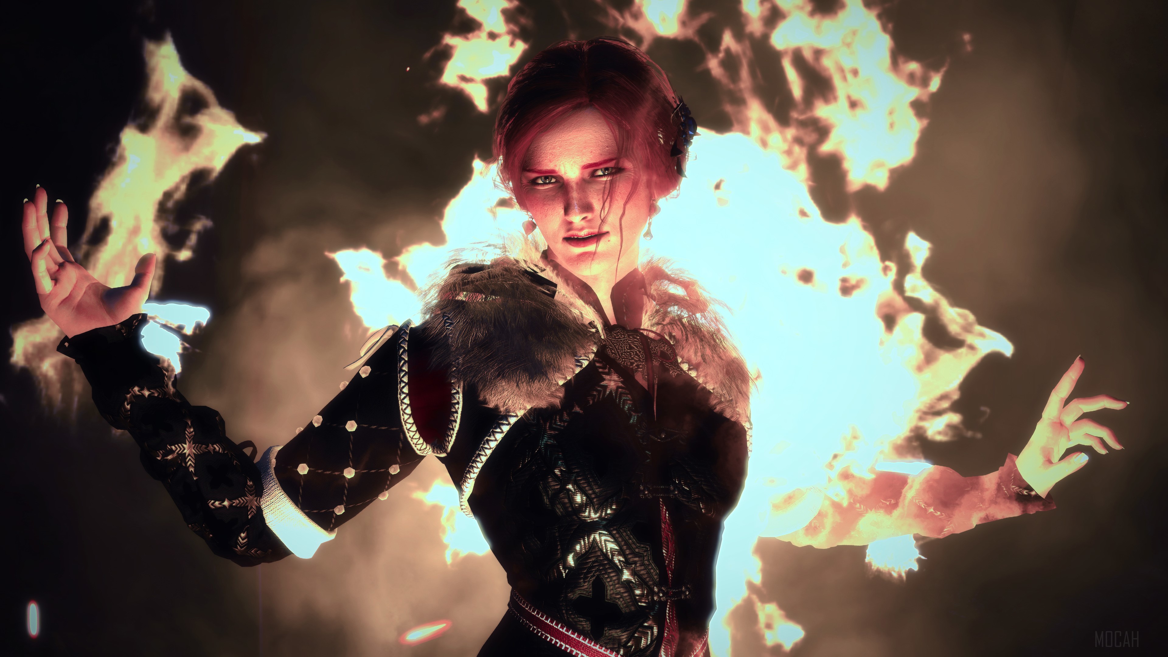 Triss Merigold from The Witcher 3 Magic 4K HD Wallpaper