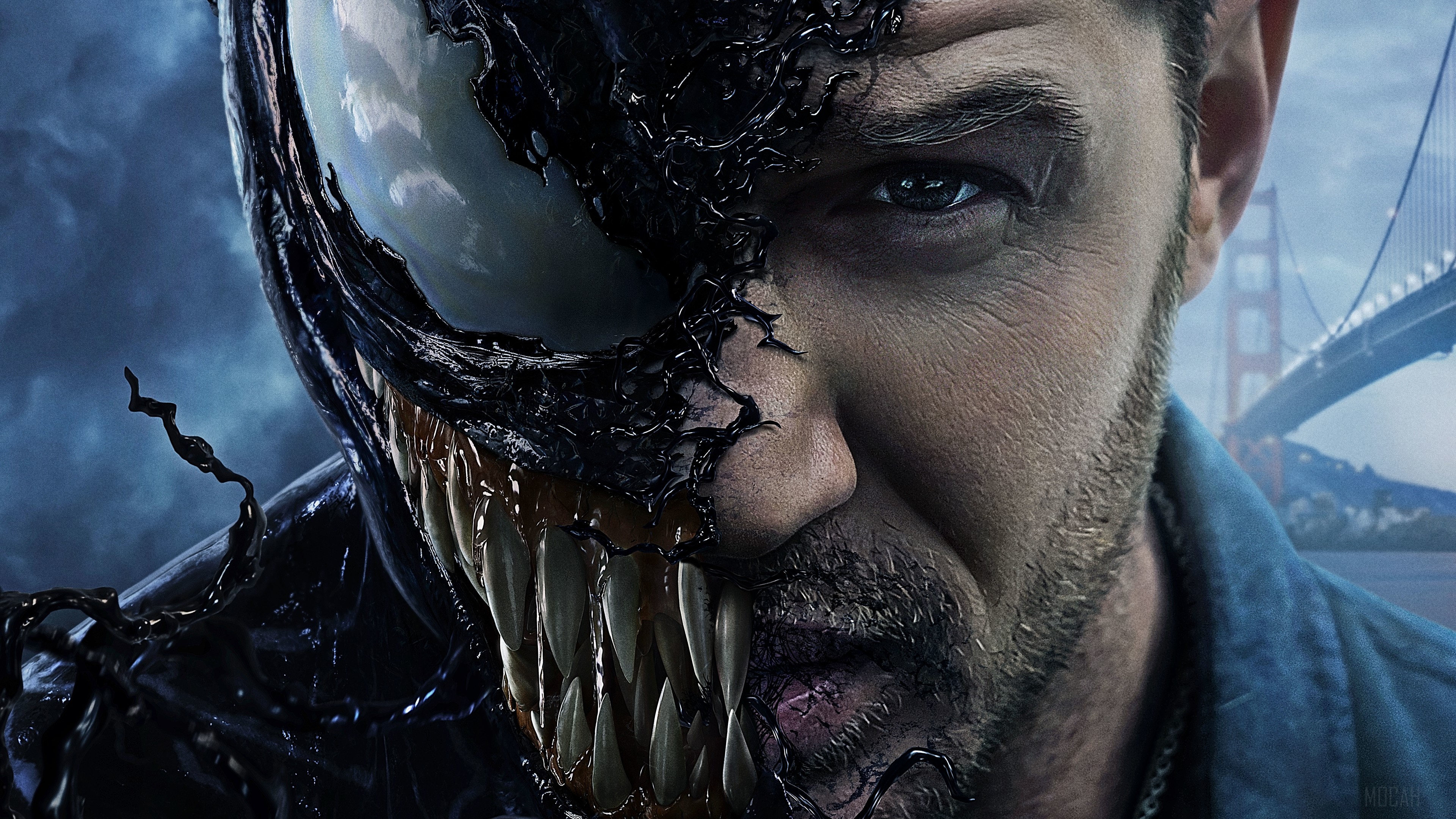 Venom and Eddie Brock 4K HD Wallpaper