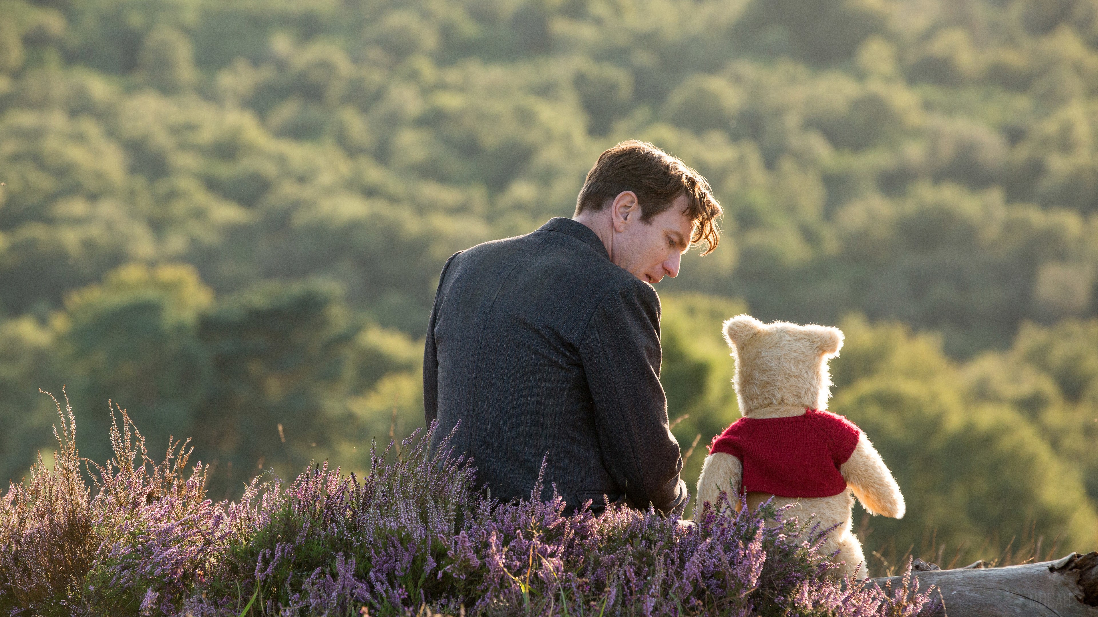 Winnie the Pooh and Christopher Robin in the movie 4K HD Wallpaper