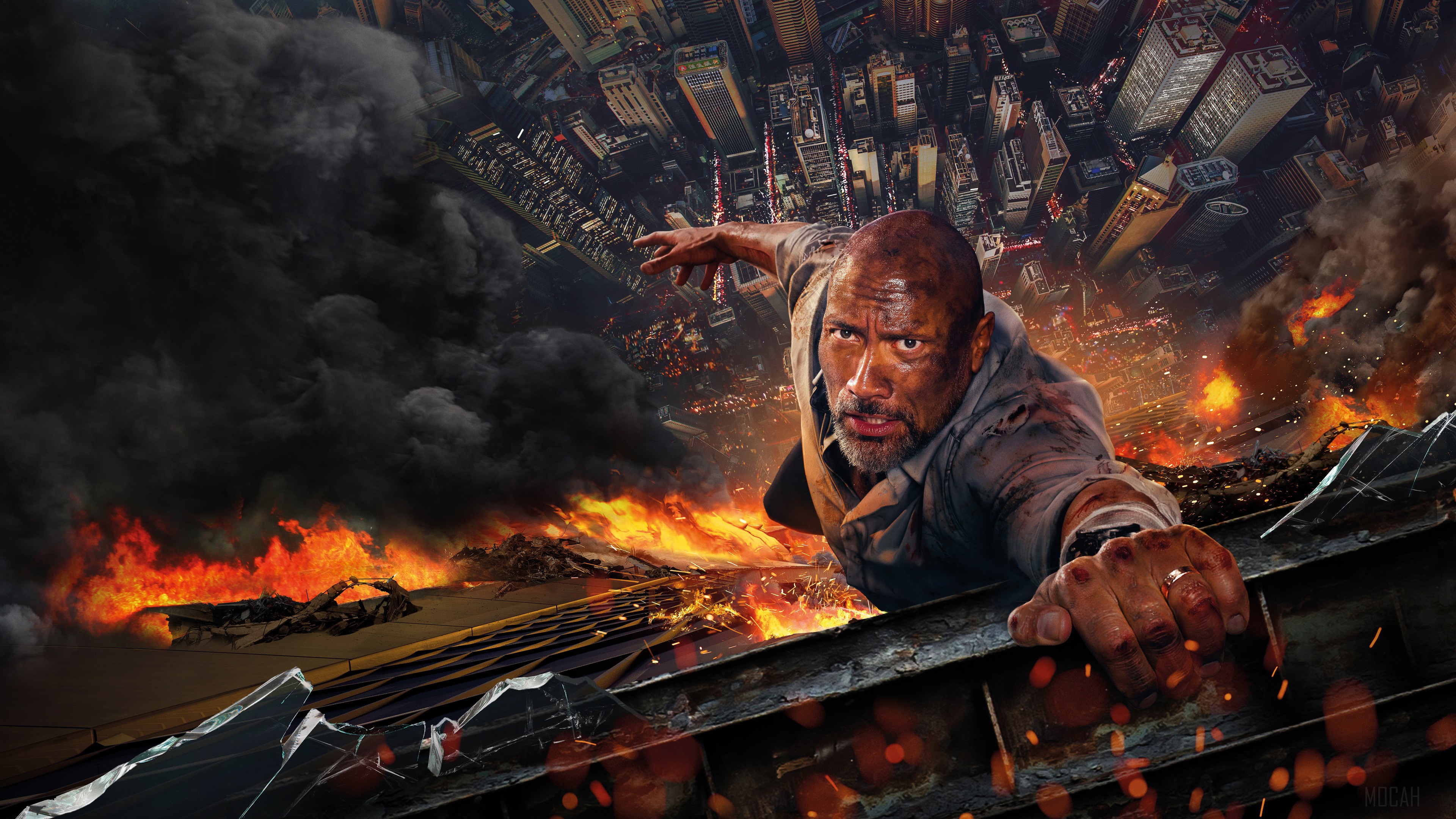 Dwayne Johnson in Skyscraper 4K HD Wallpaper