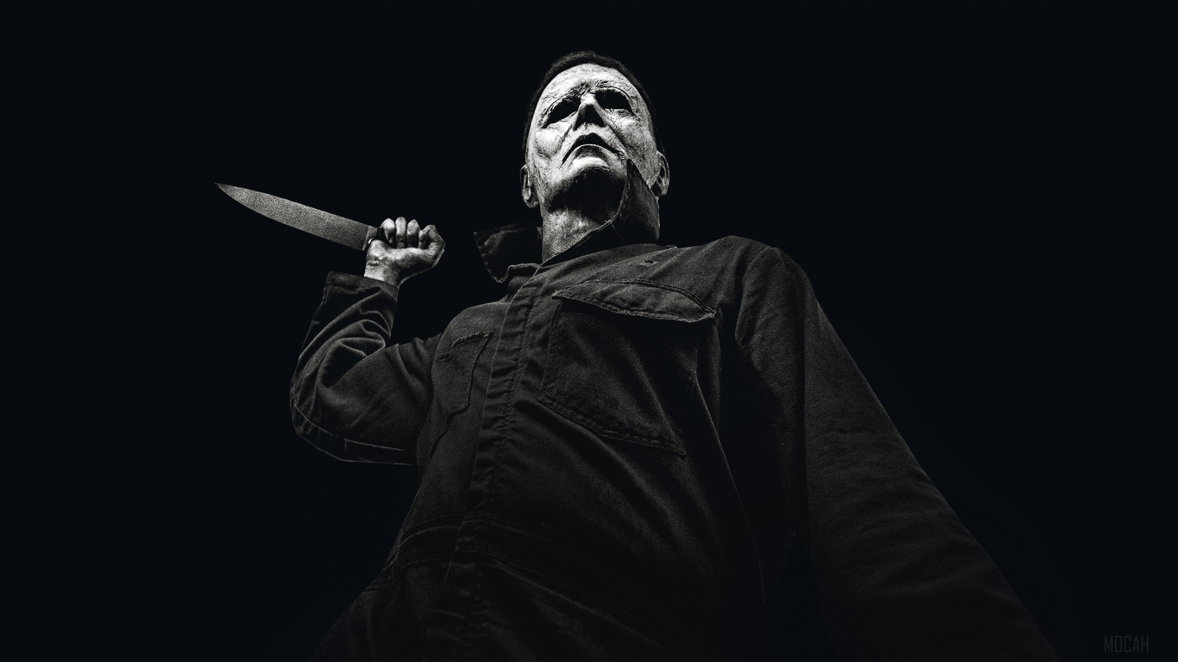 Michael Myers from Halloween holding a knife HD Wallpaper