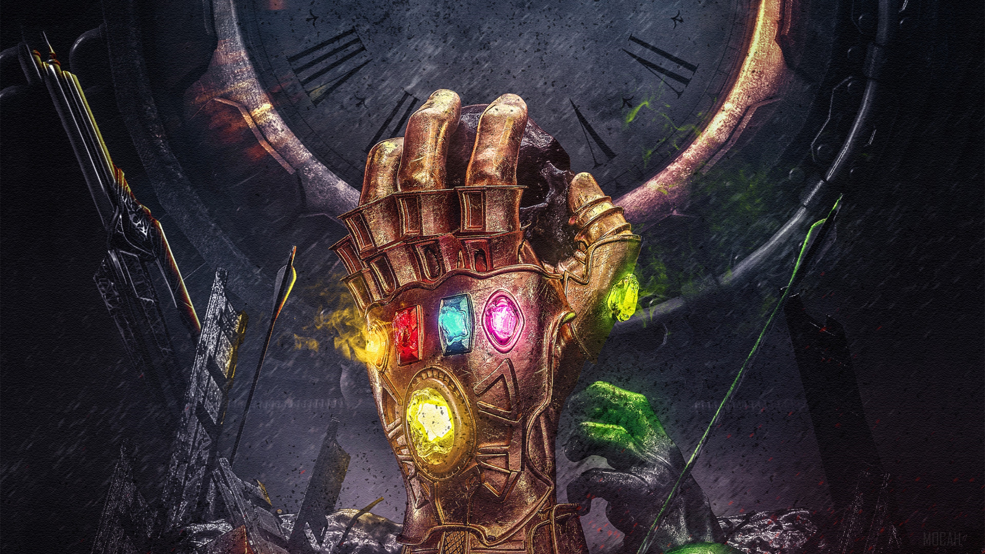 Infinity Gauntlet with Infinity Stones 4K HD Wallpaper