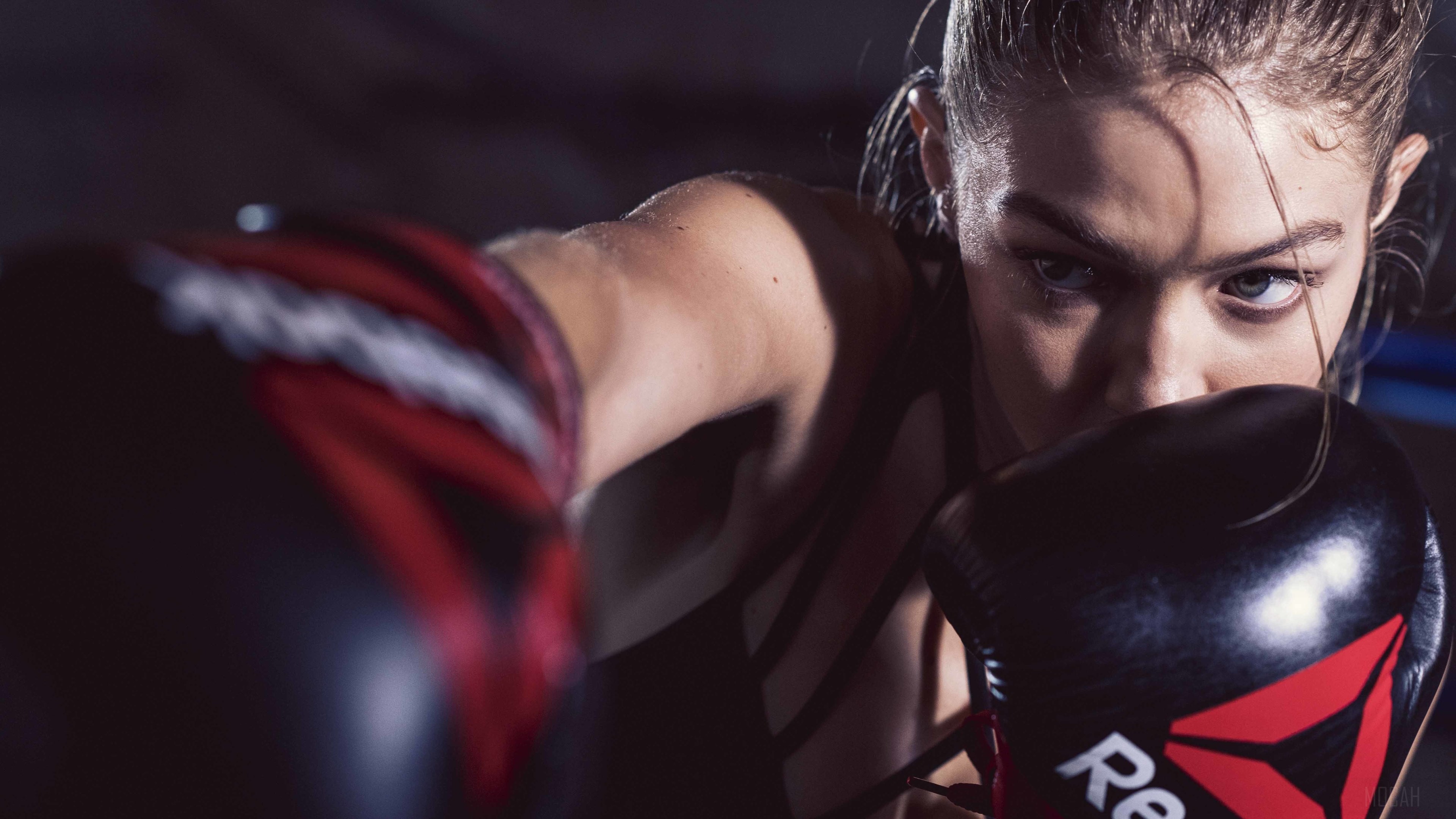 Gigi Hadid boxing in 4K HD Wallpaper