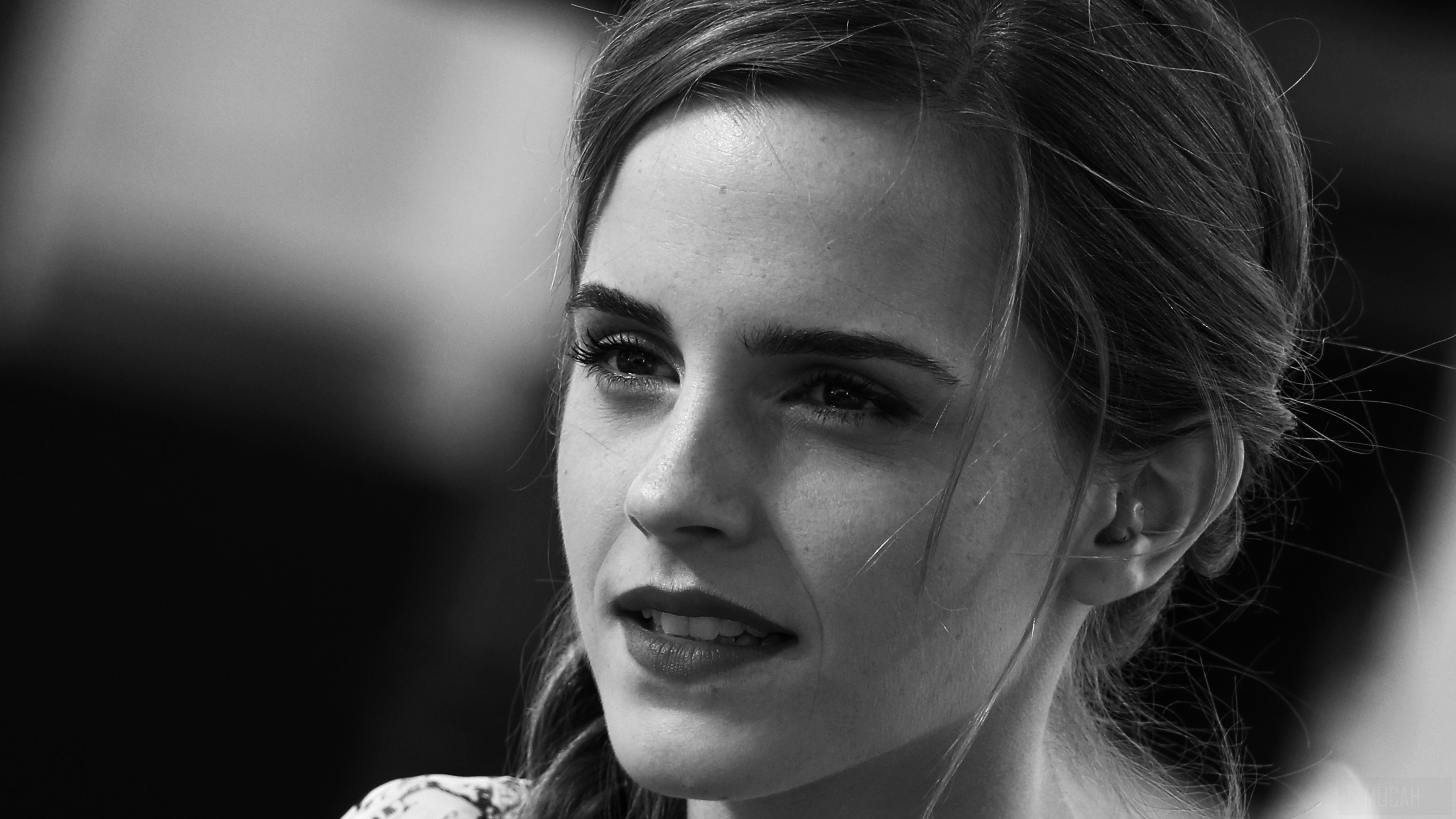 Emma Watson Monochrome 4K HD Wallpaper