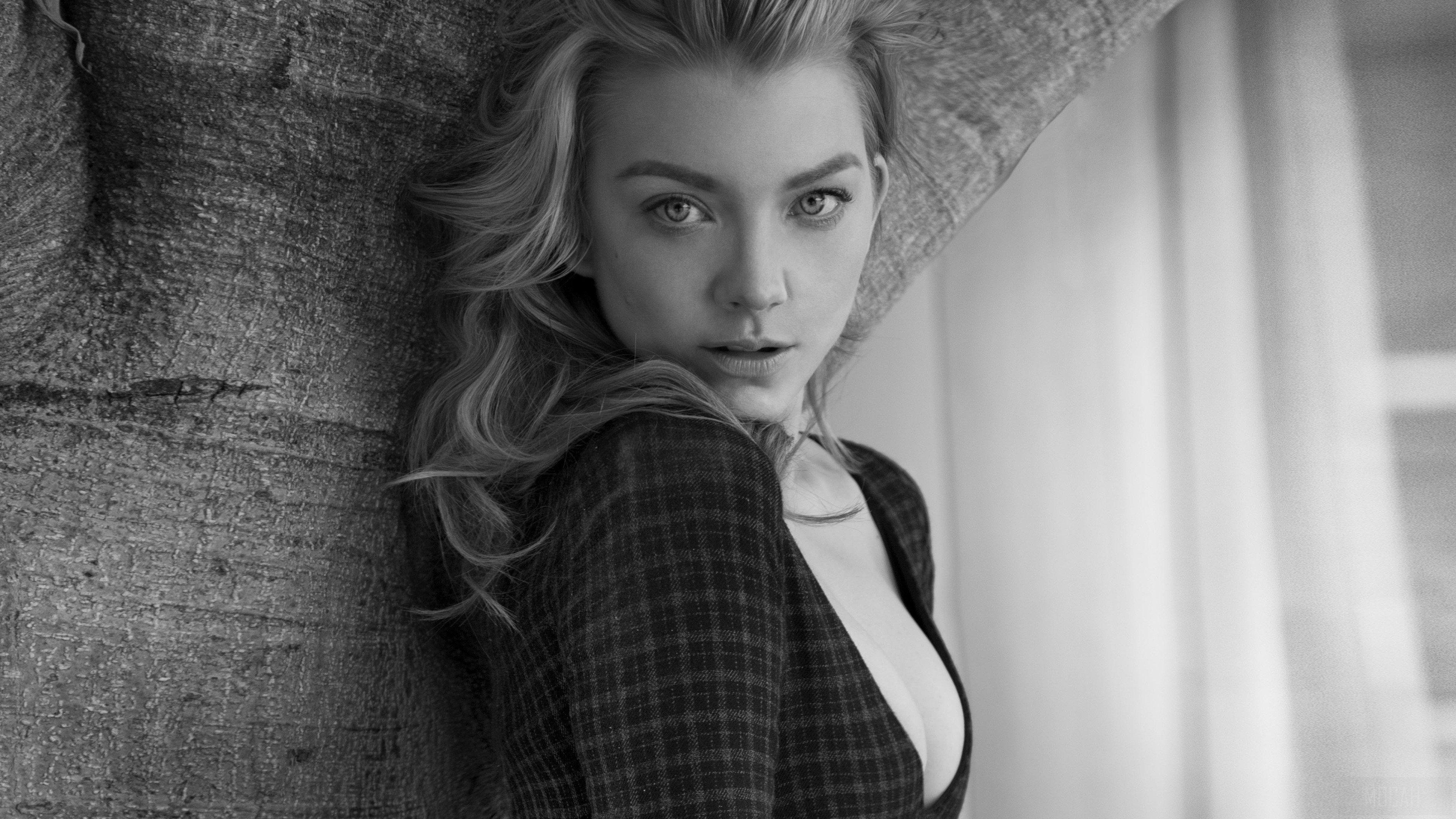 Natalie Dormer Monochrome Portrait HD Wallpaper